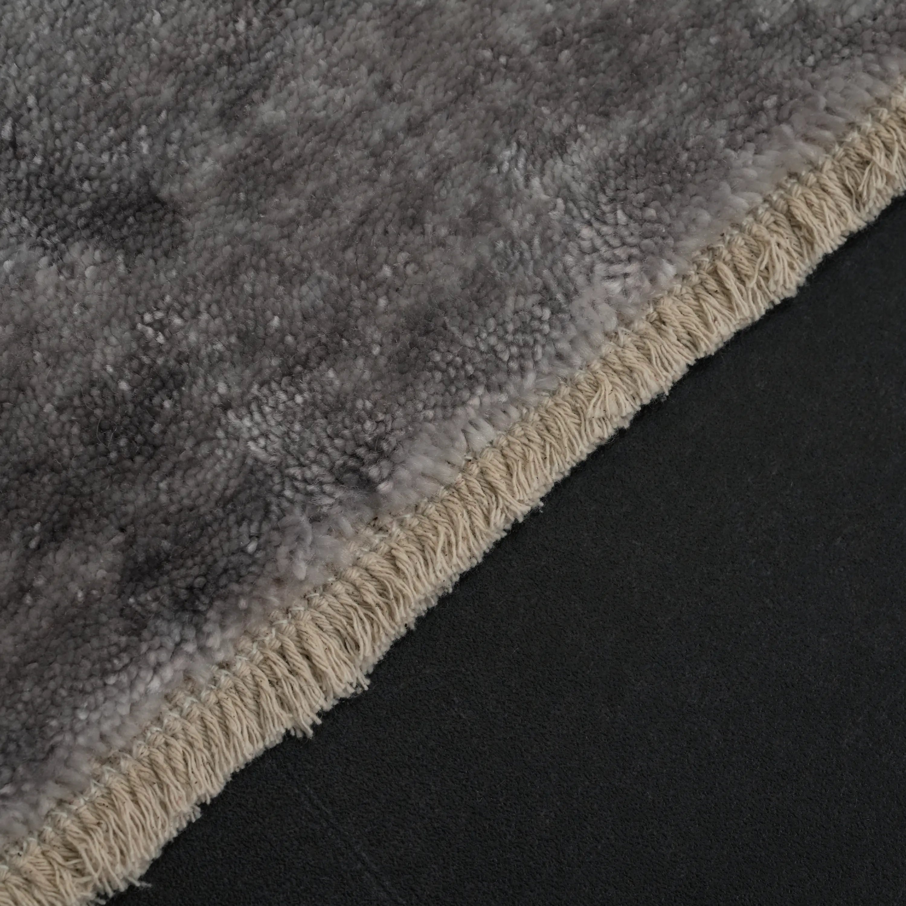 Zima Serisi Soyut Desenli Gri Tezgah Dokuma Halı