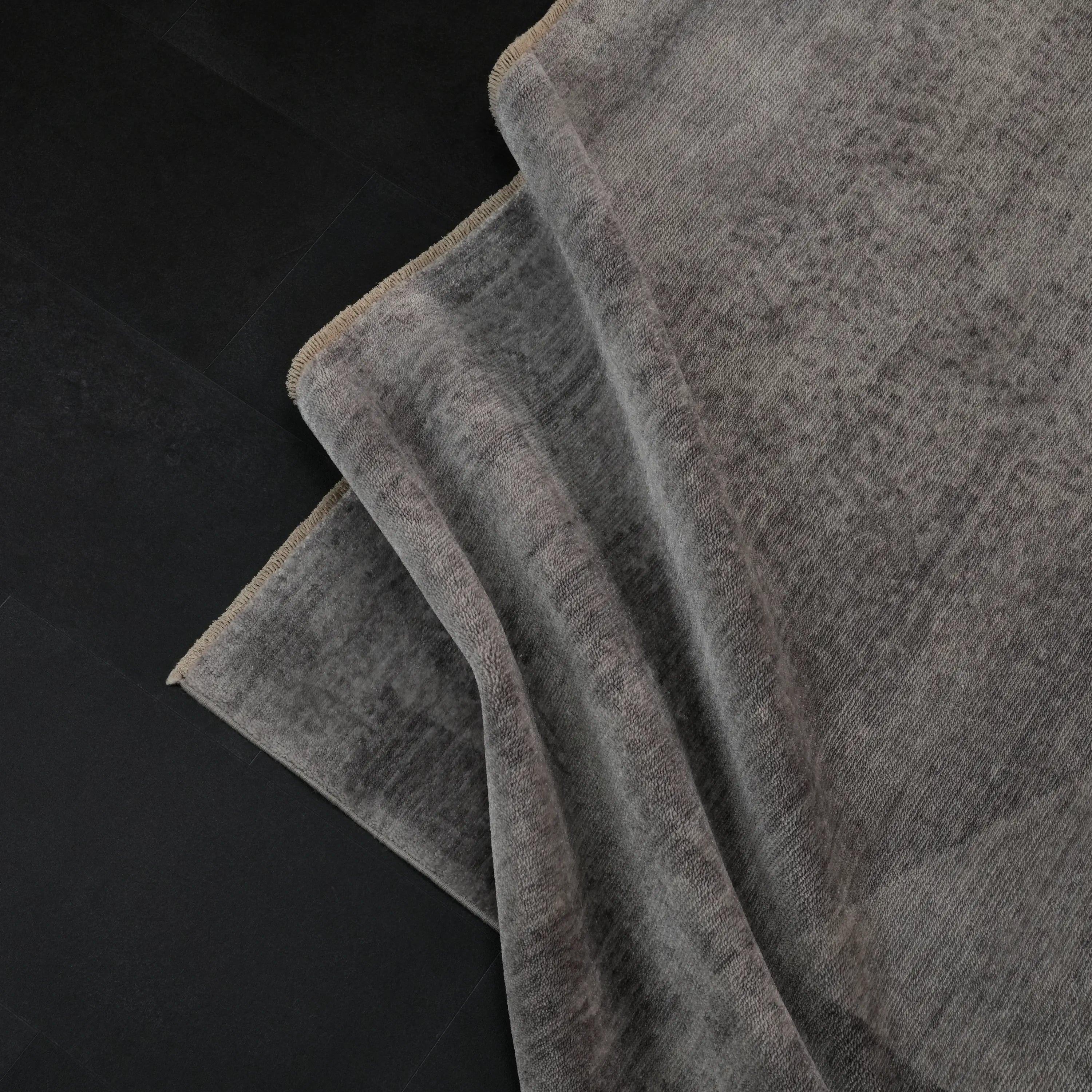 Zima Serisi Soyut Desenli Gri Tezgah Dokuma Halı