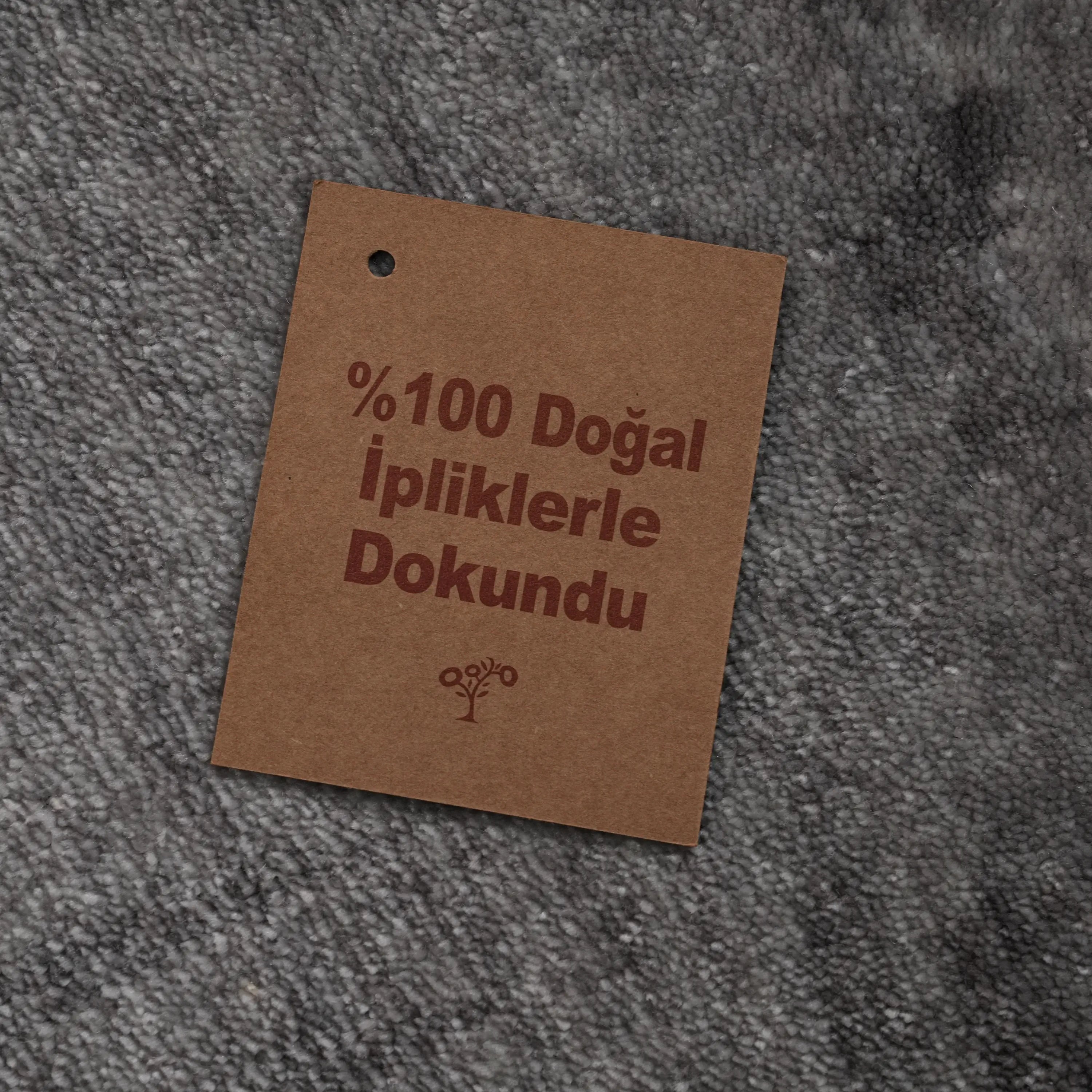 Zima Serisi Soyut Desenli Gri Tezgah Dokuma Halı