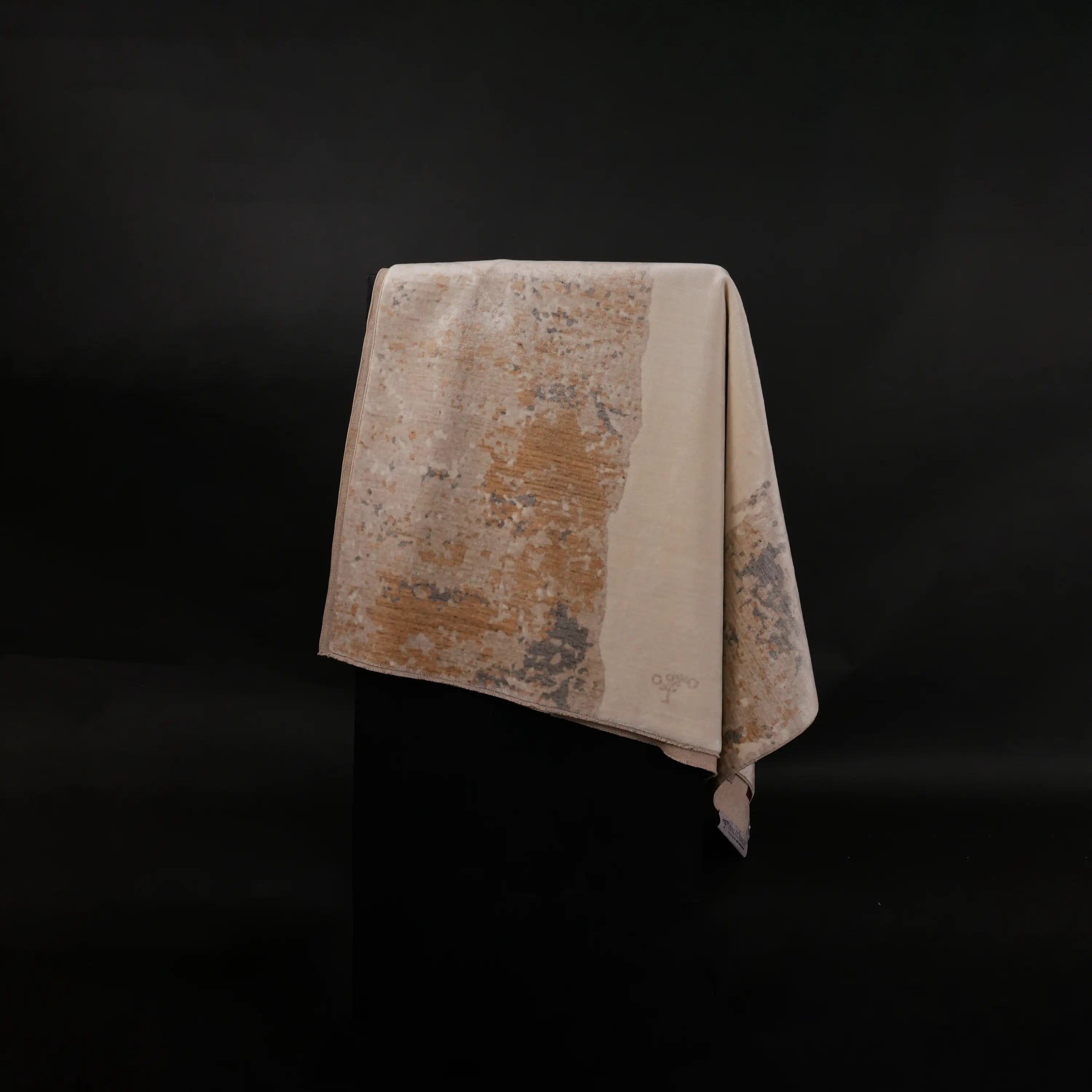 Zima Series Abstract Patterned Cream Natural Loom-Woven Rug