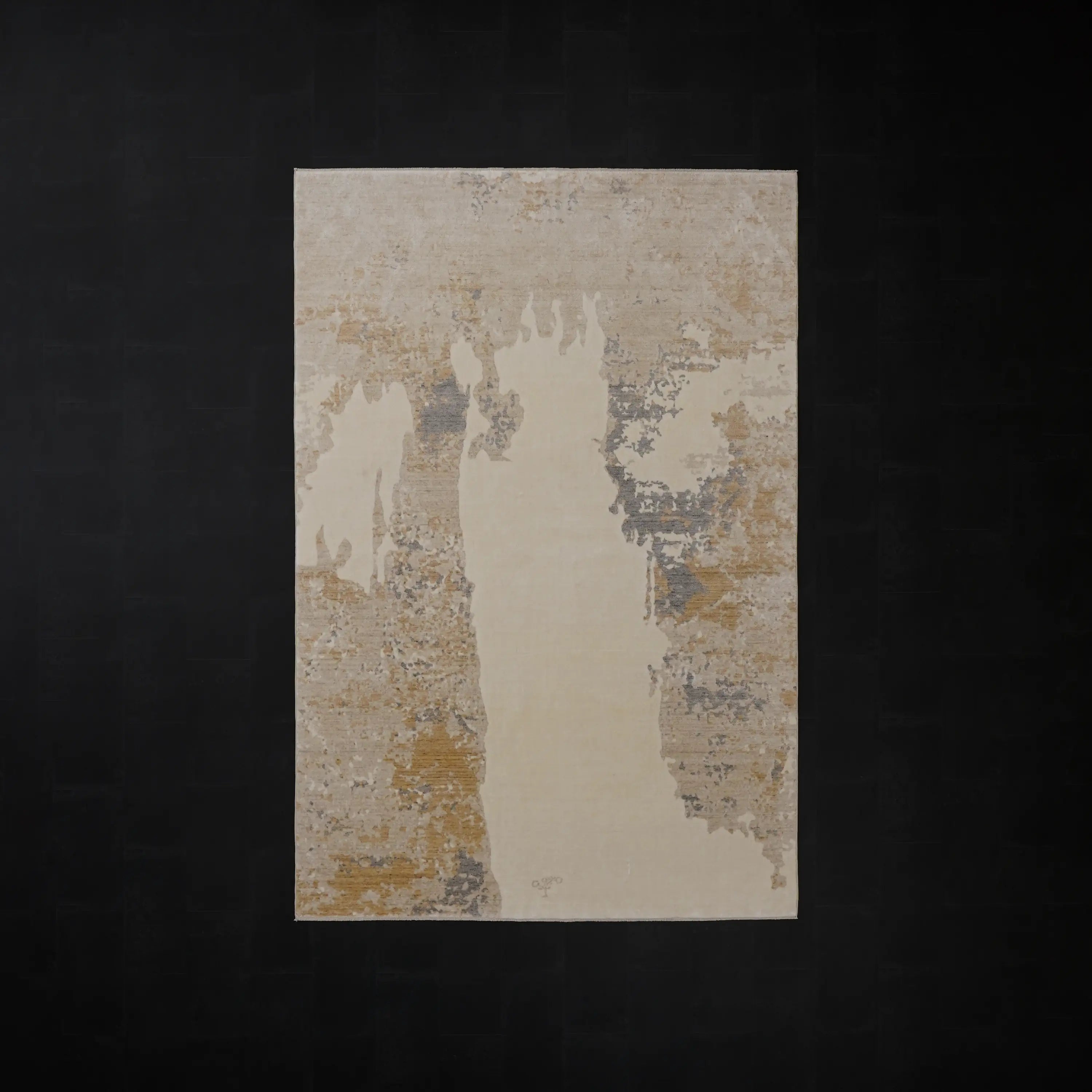 Zima Series Abstract Patterned Cream Natural Loom-Woven Rug