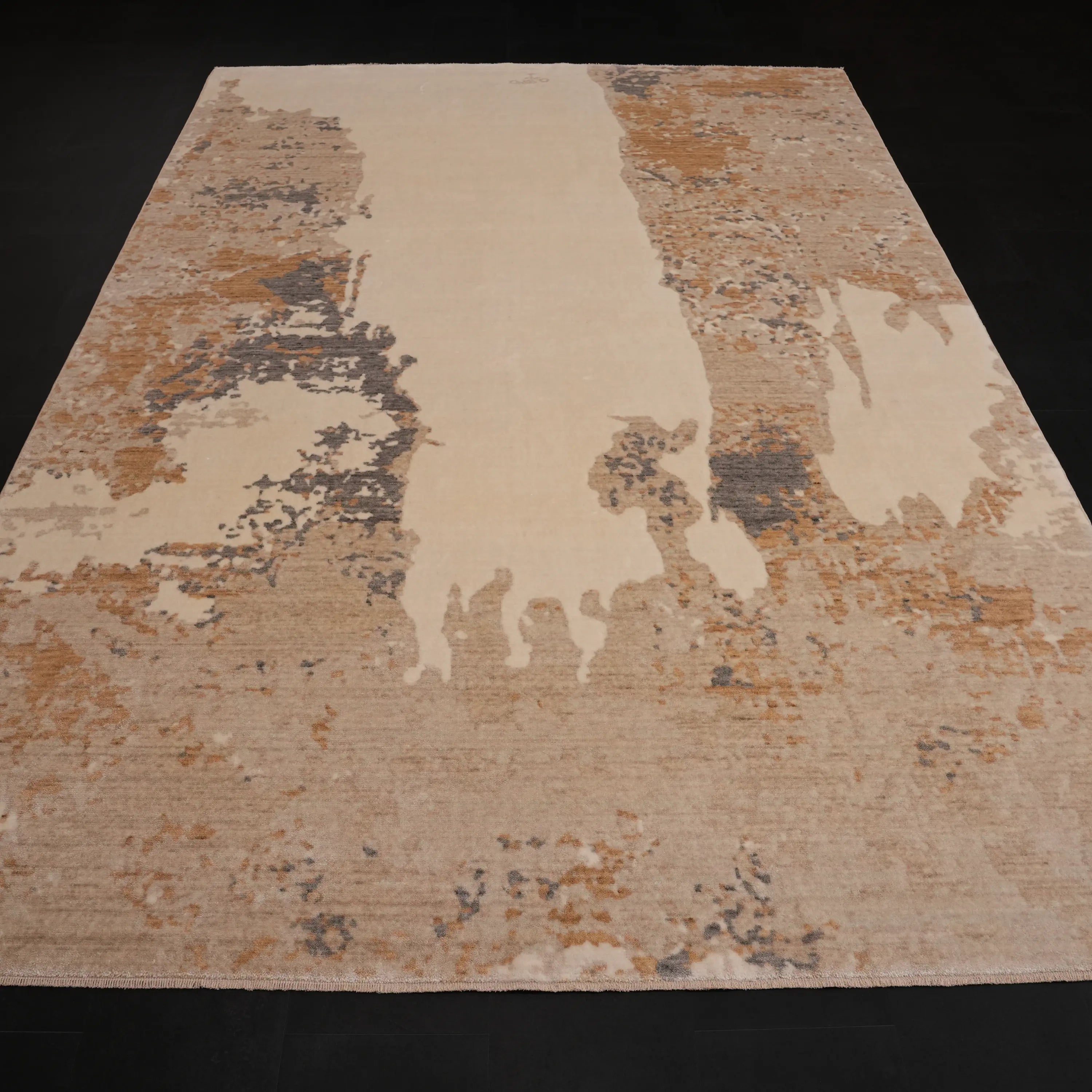 Zima Series Abstract Patterned Cream Natural Loom-Woven Rug