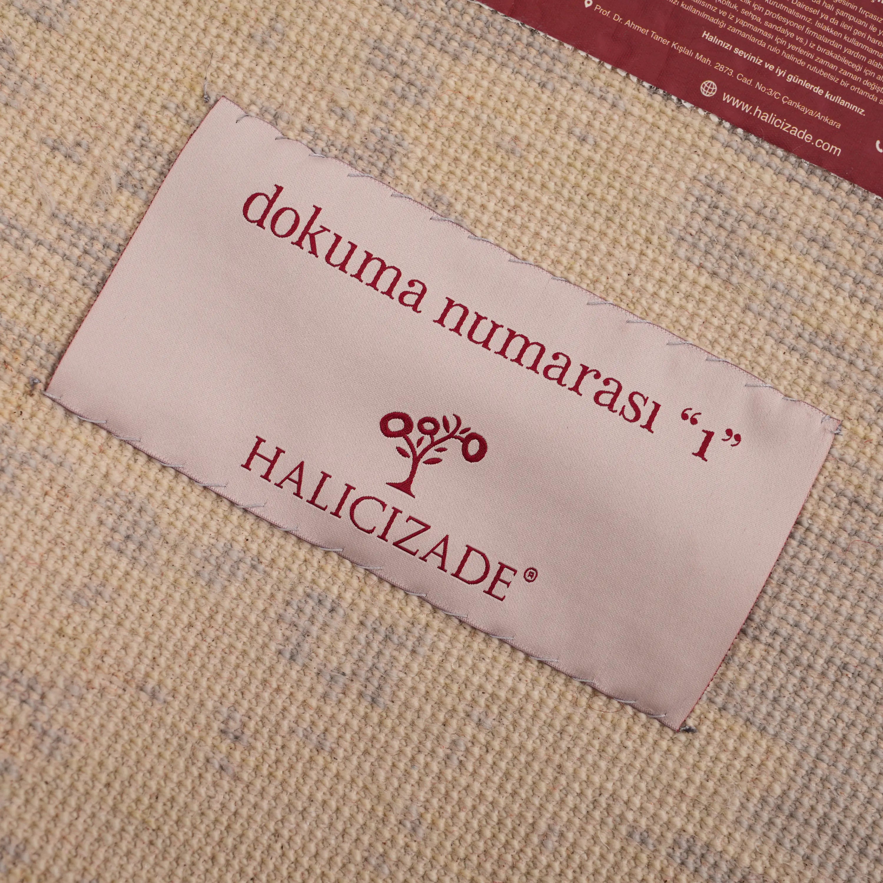 Zima Series Abstract Patterned Cream Loom-Woven Natural Rug