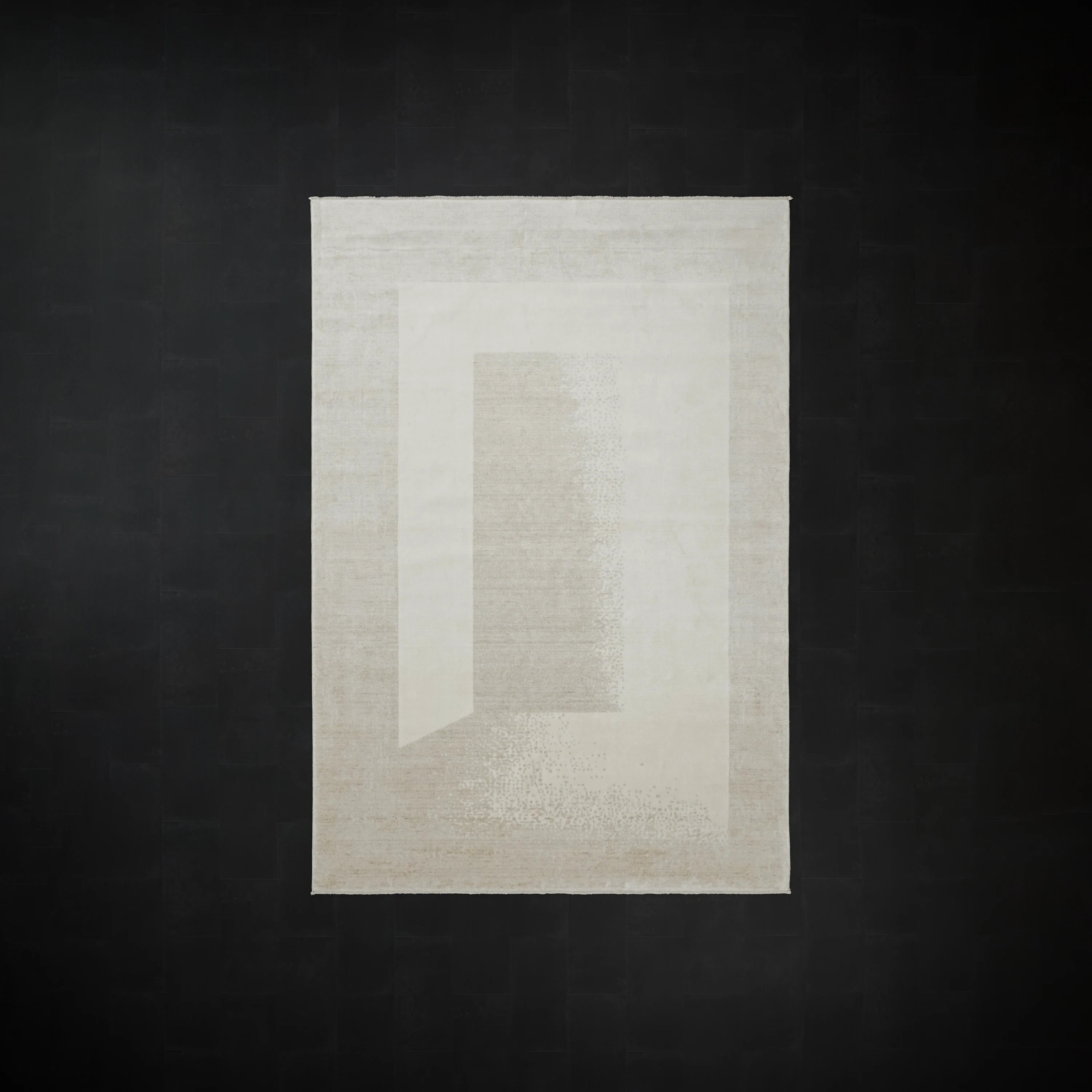 Zima Series Abstract Patterned Cream Loom Woven Natural Rug