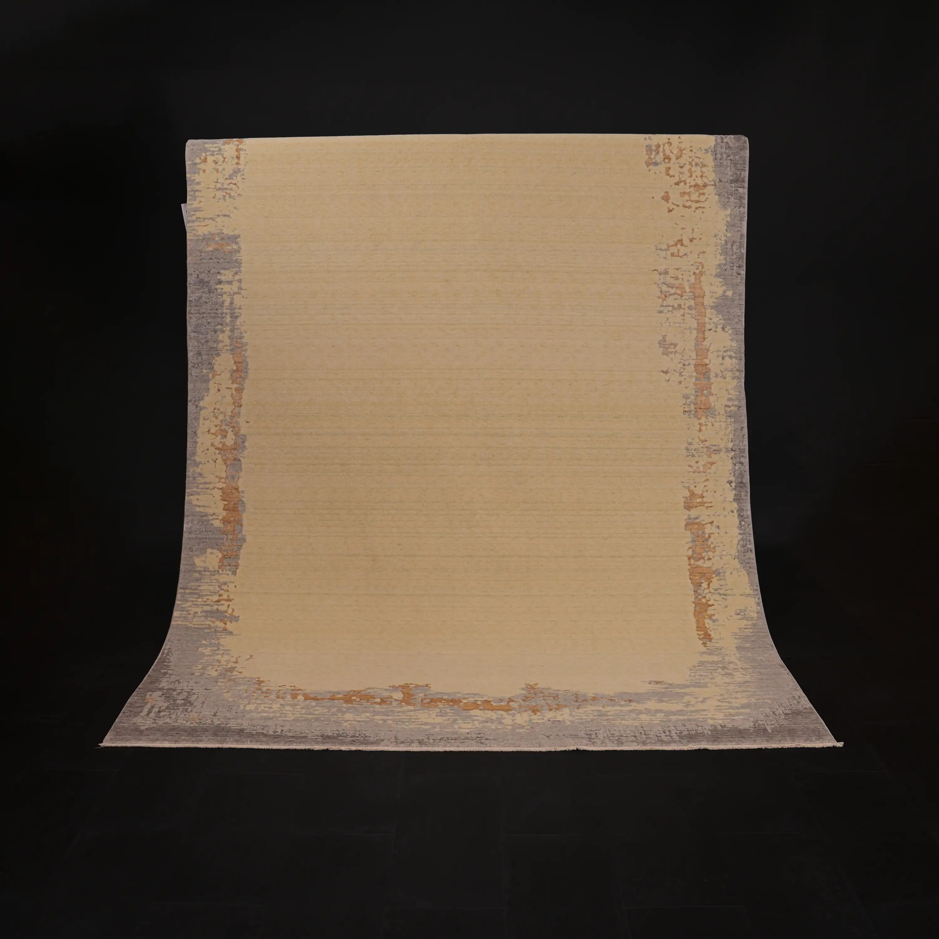 Zima Series Abstract Patterned Cream Loom-Woven Natural Rug