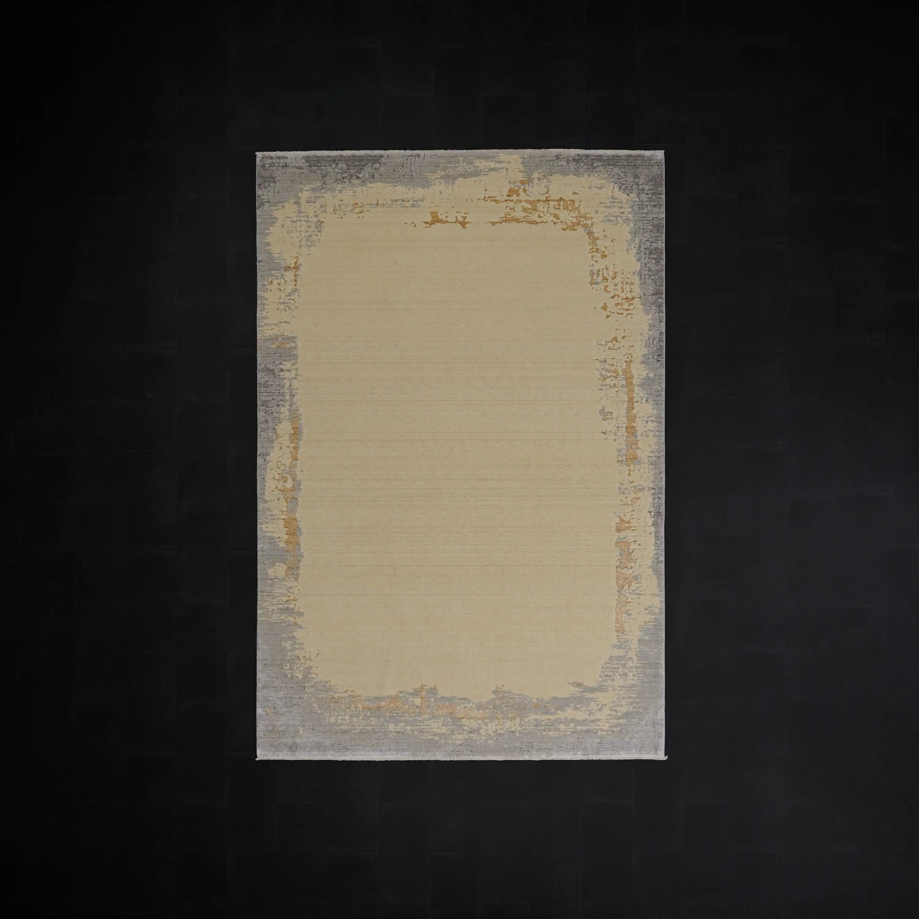 Zima Series Abstract Patterned Cream Loom-Woven Natural Rug