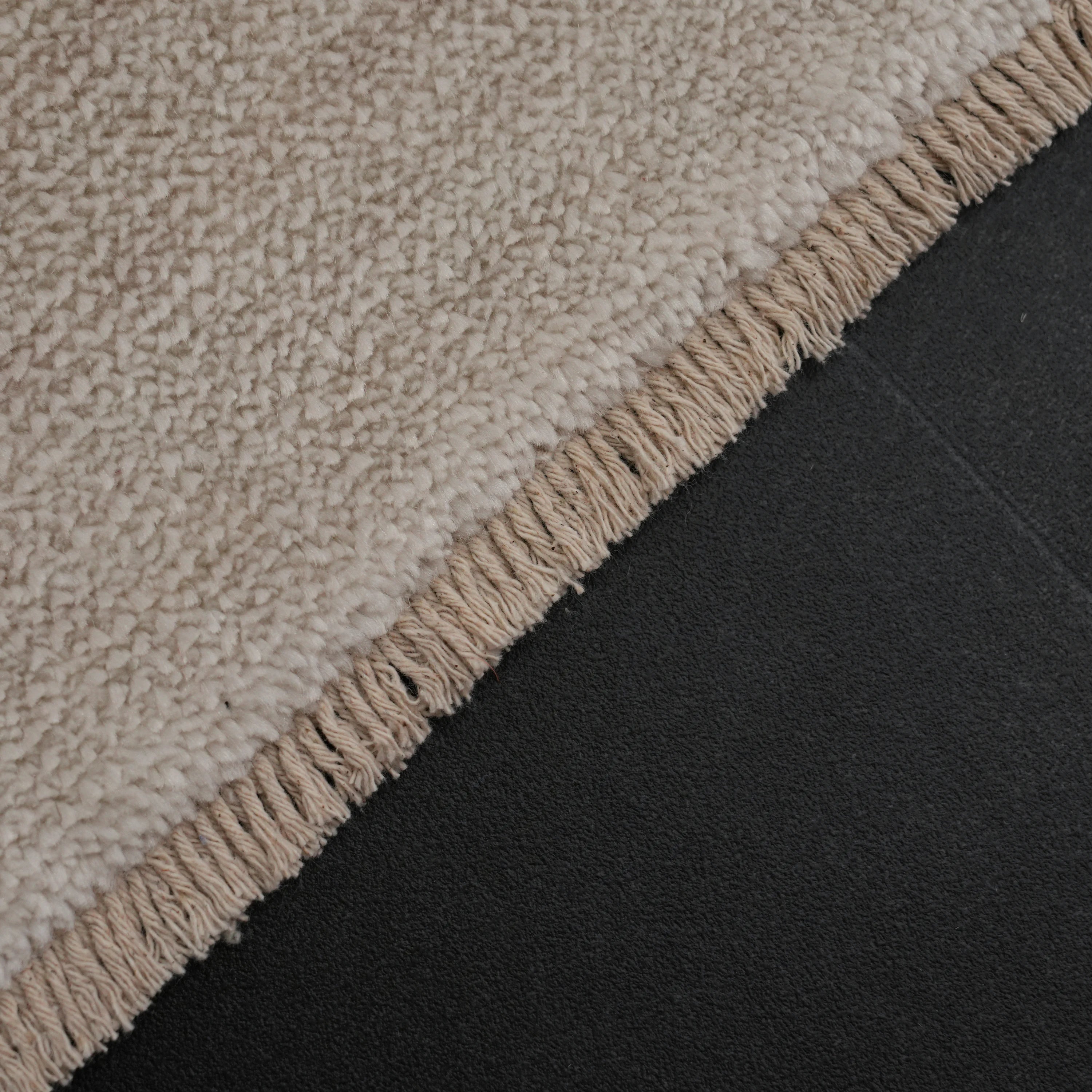 Zima Series Abstract Patterned Cream Loom Woven Natural Rug