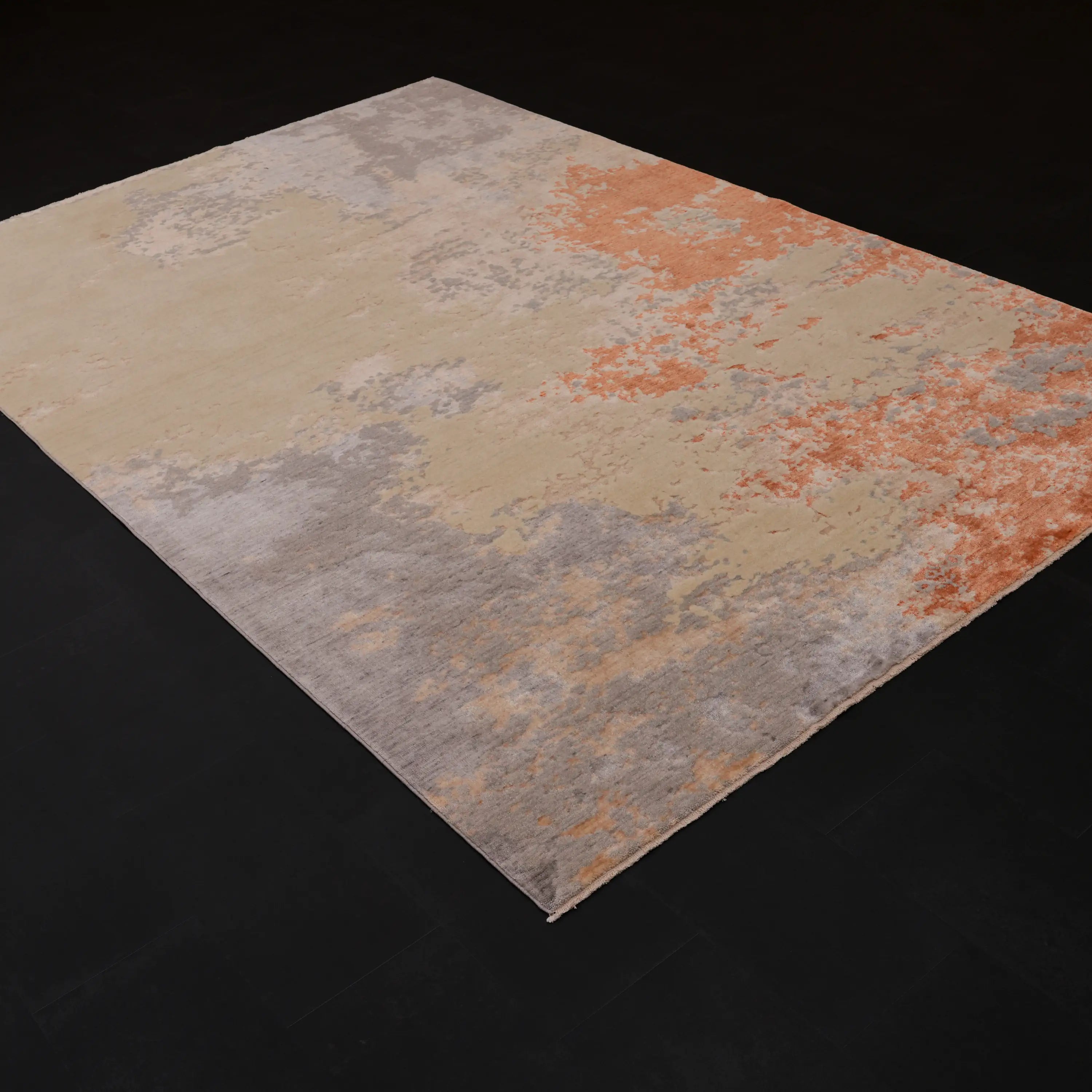 Zima Series Abstract Patterned Terra Loom-Woven Natural Rug