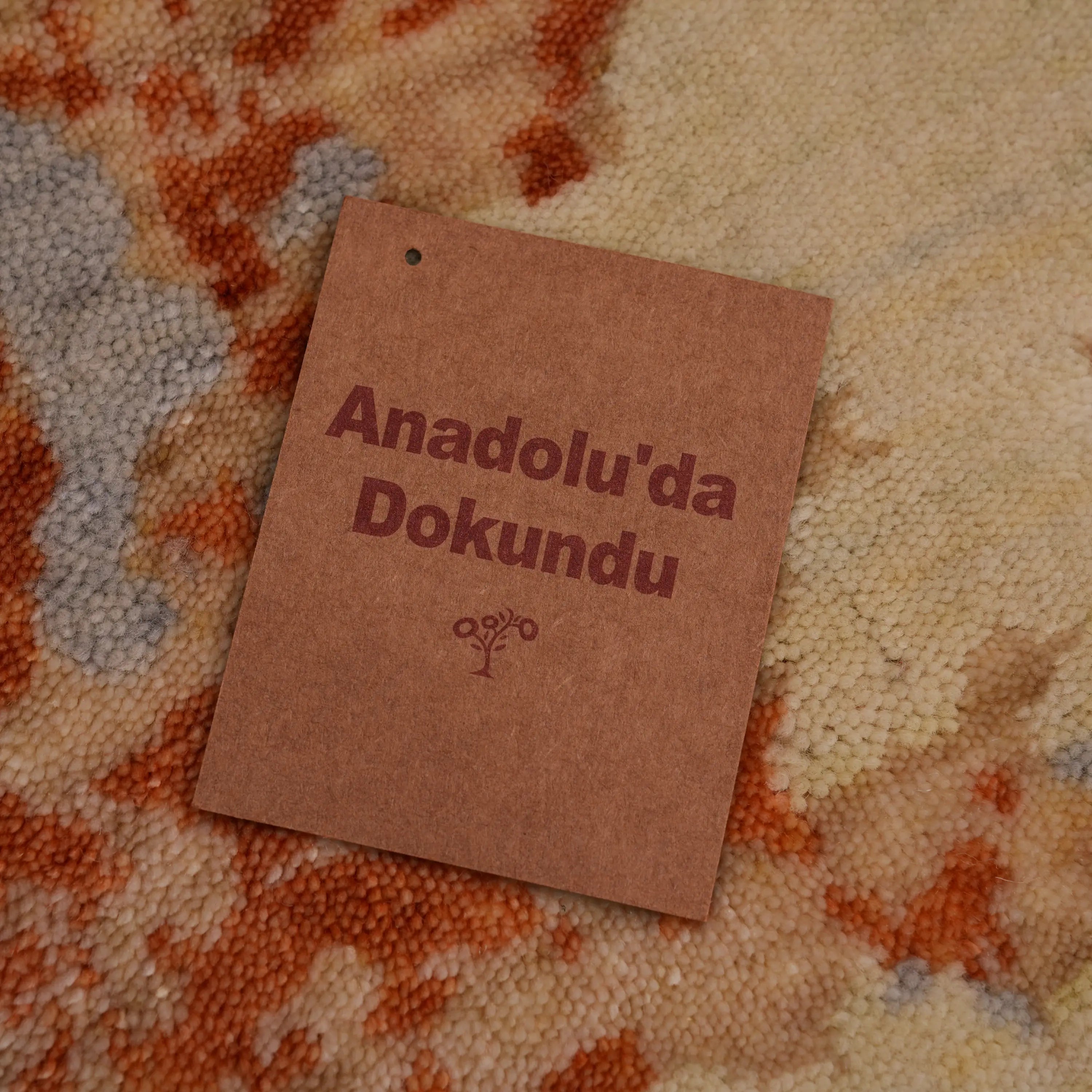 Zima Serisi Soyut Desenli Terra Tezgah Dokuma Doğal Halı