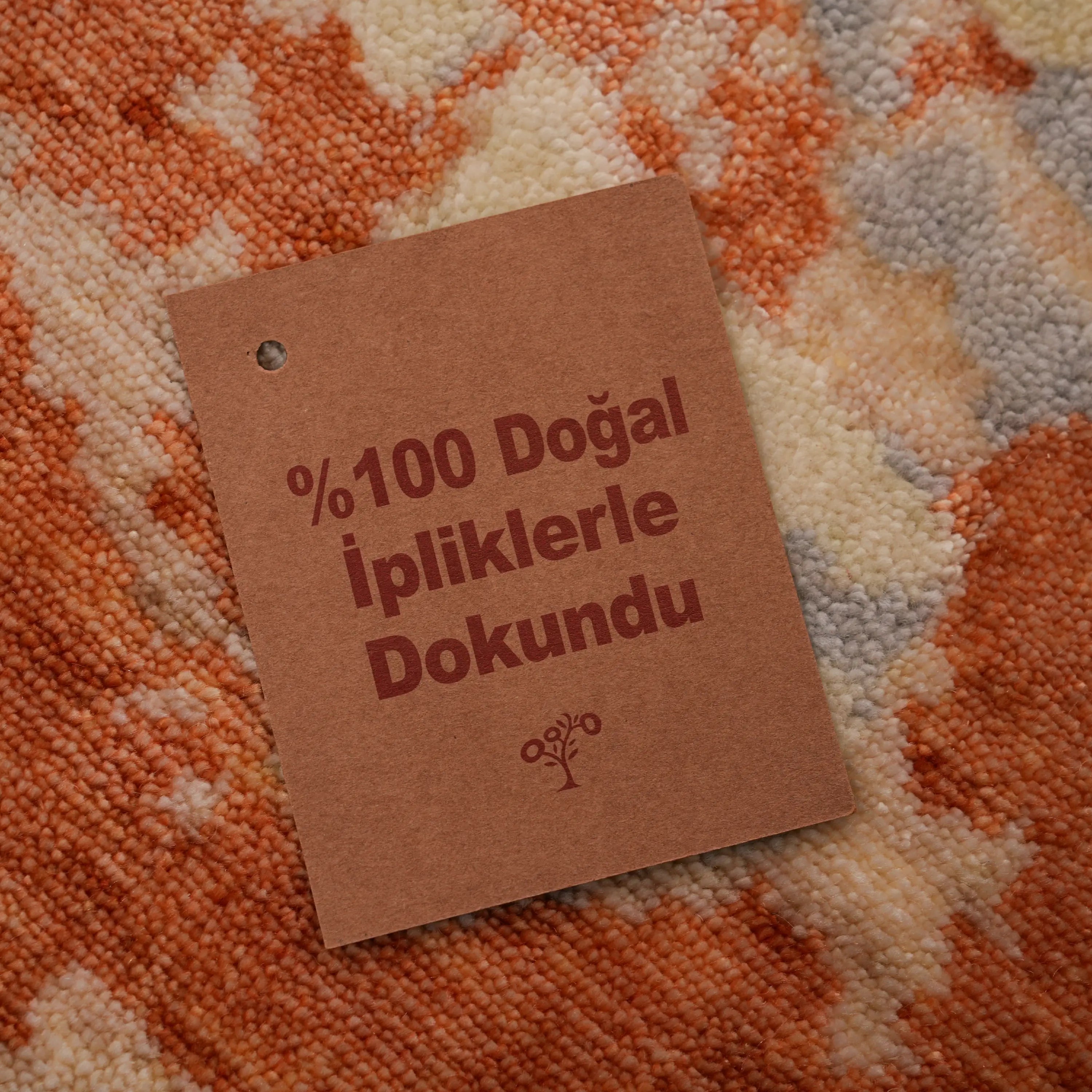 Zima Serisi Soyut Desenli Terra Tezgah Dokuma Doğal Halı