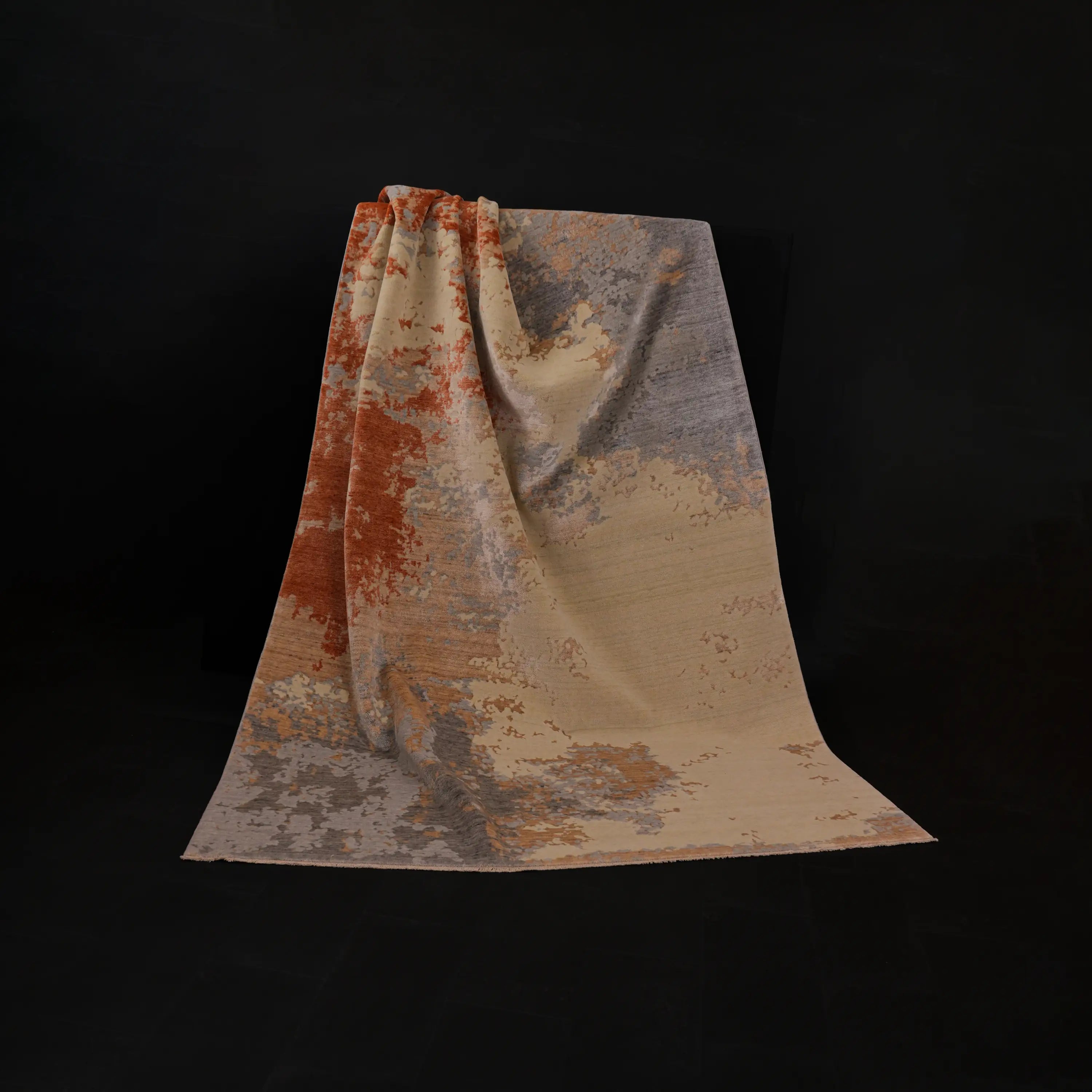 Zima Serisi Soyut Desenli Terra Tezgah Dokuma Doğal Halı