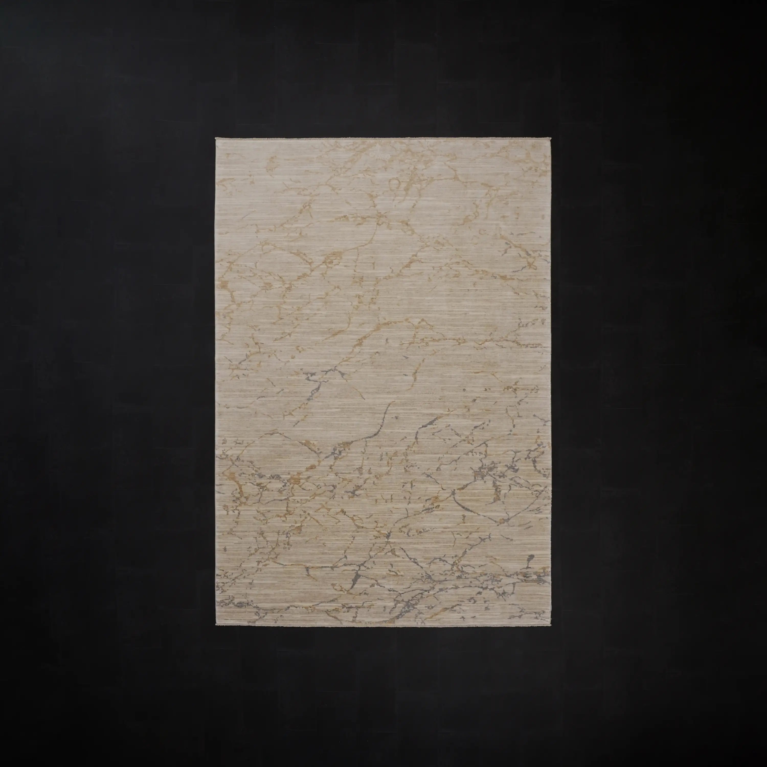 Zima Series Abstract Patterned Mink Loom-Woven Natural Rug