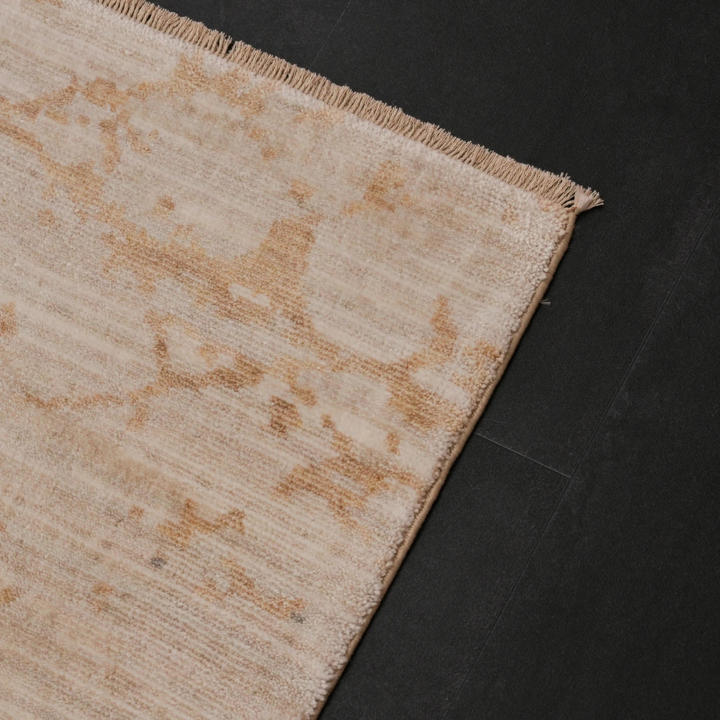 Zima Series Abstract Patterned Mink Loom-Woven Natural Rug