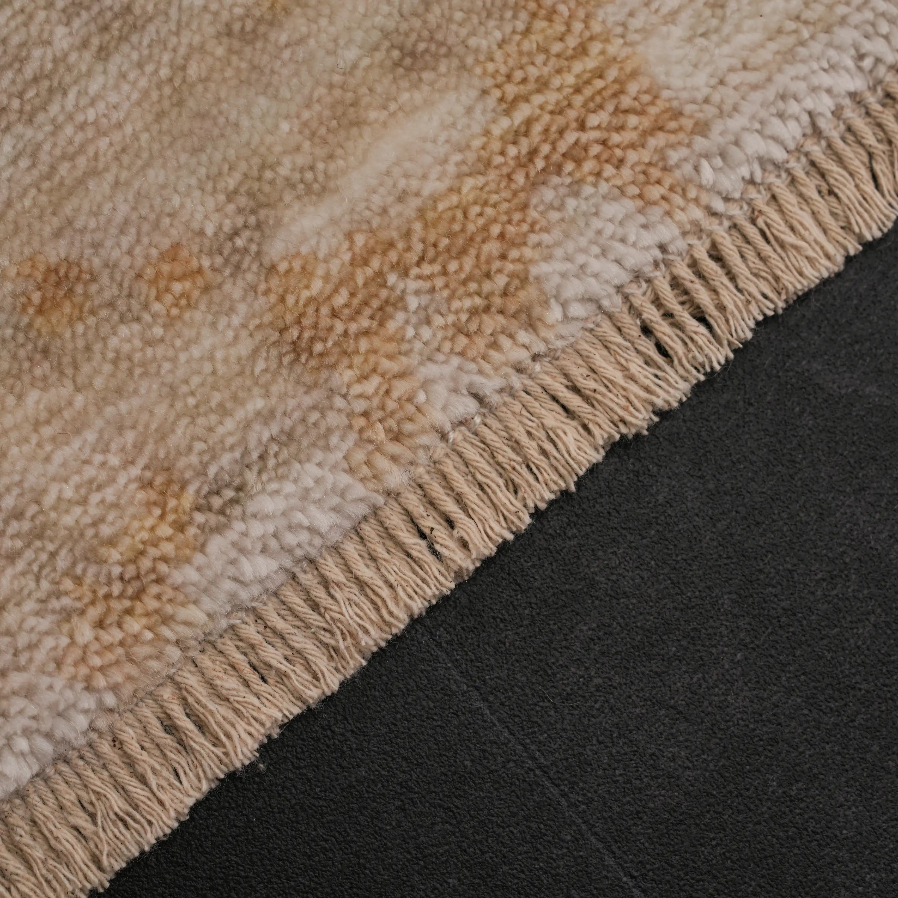 Zima Series Abstract Patterned Mink Loom-Woven Natural Rug