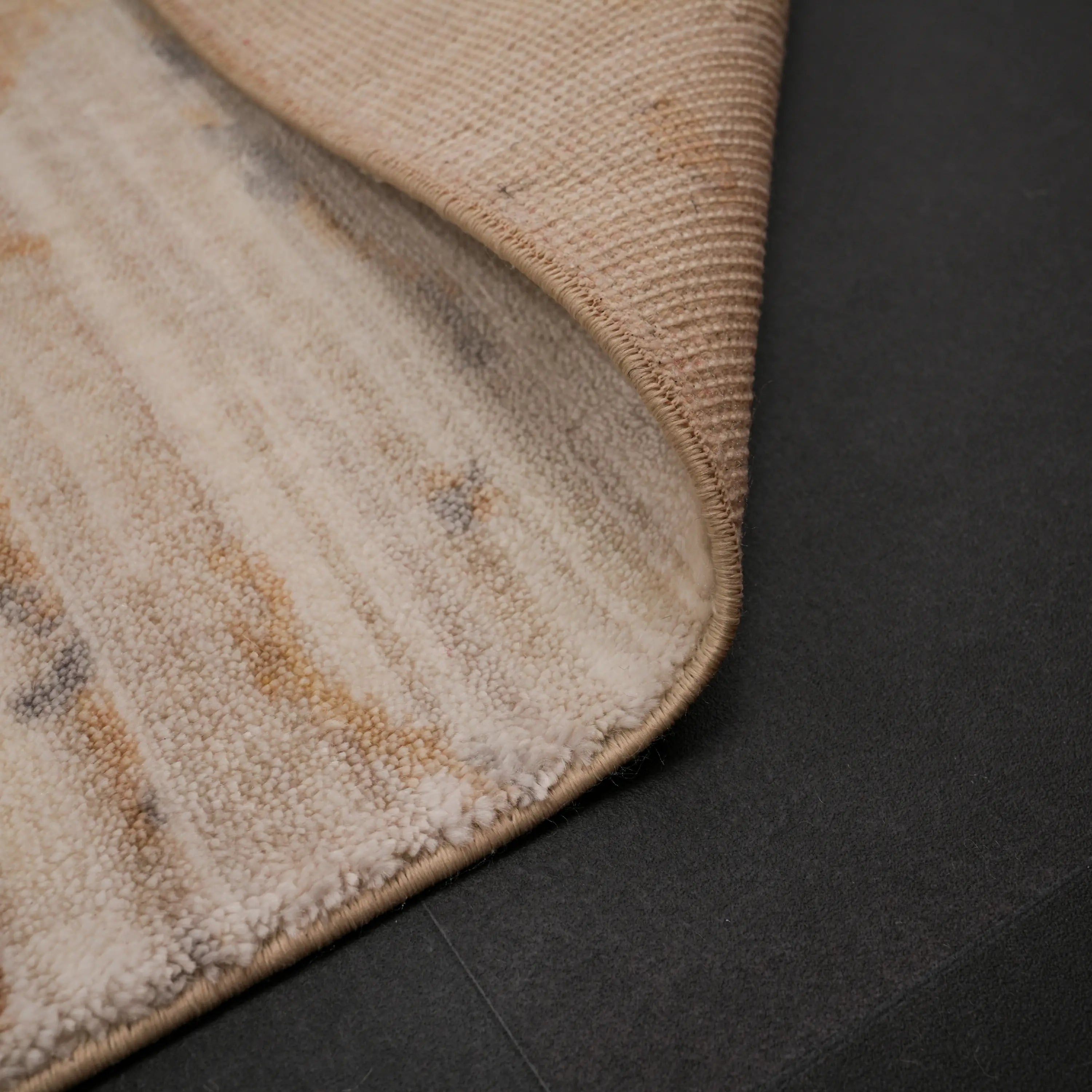 Zima Series Abstract Patterned Mink Loom-Woven Natural Rug