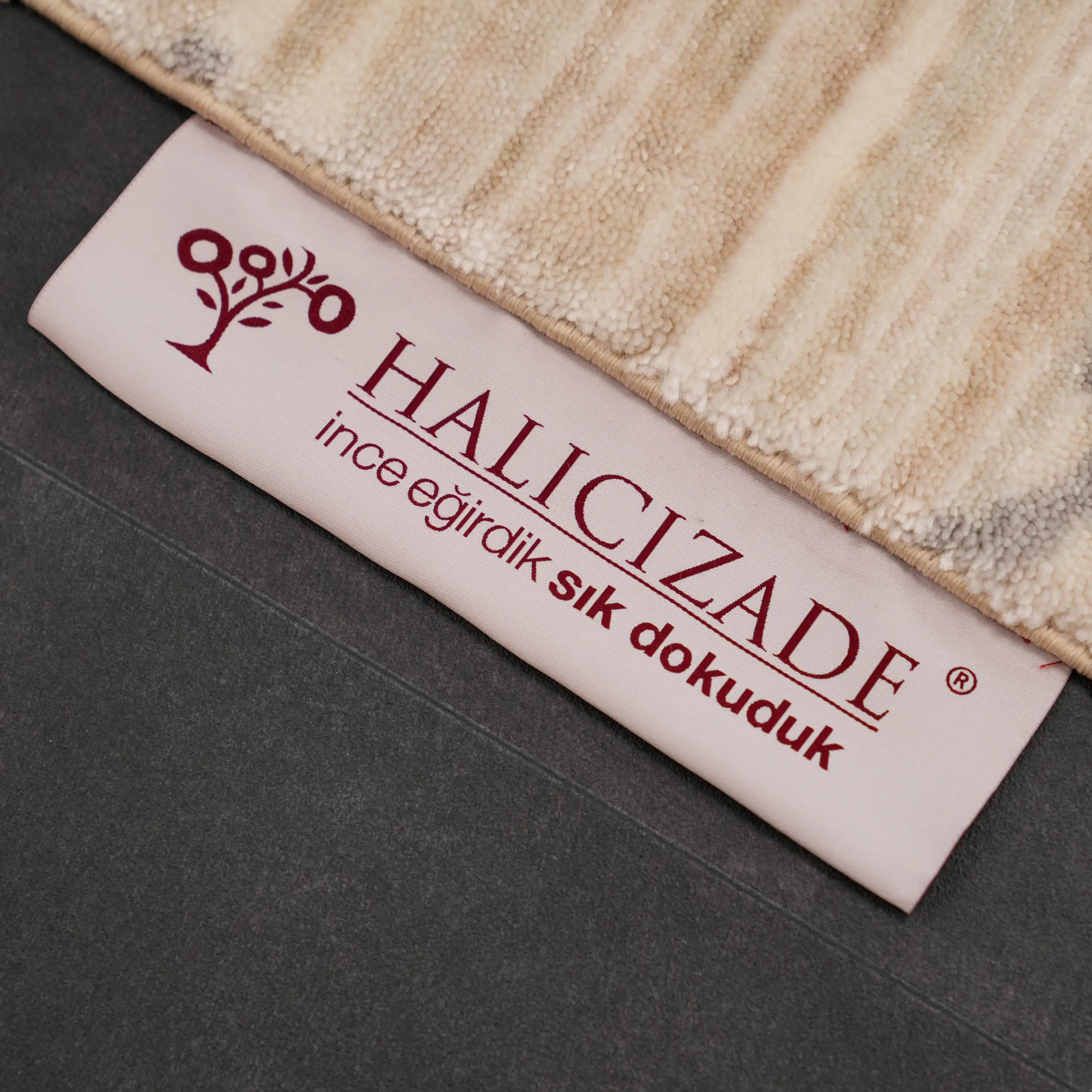 Zima Series Abstract Patterned Mink Loom-Woven Natural Rug