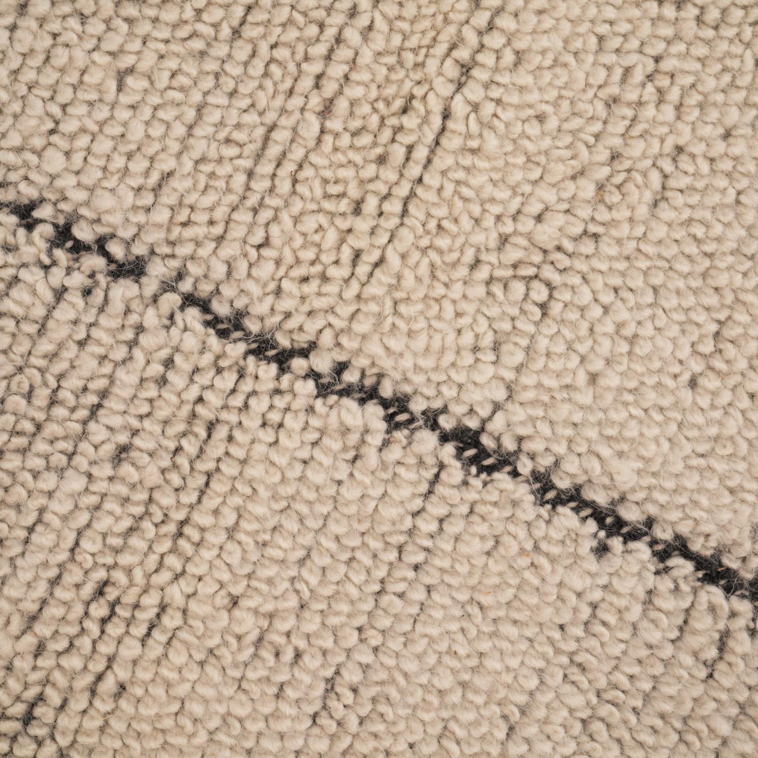 Bohemian Series Plain Pattern Cream Wool Handwoven Kilim
