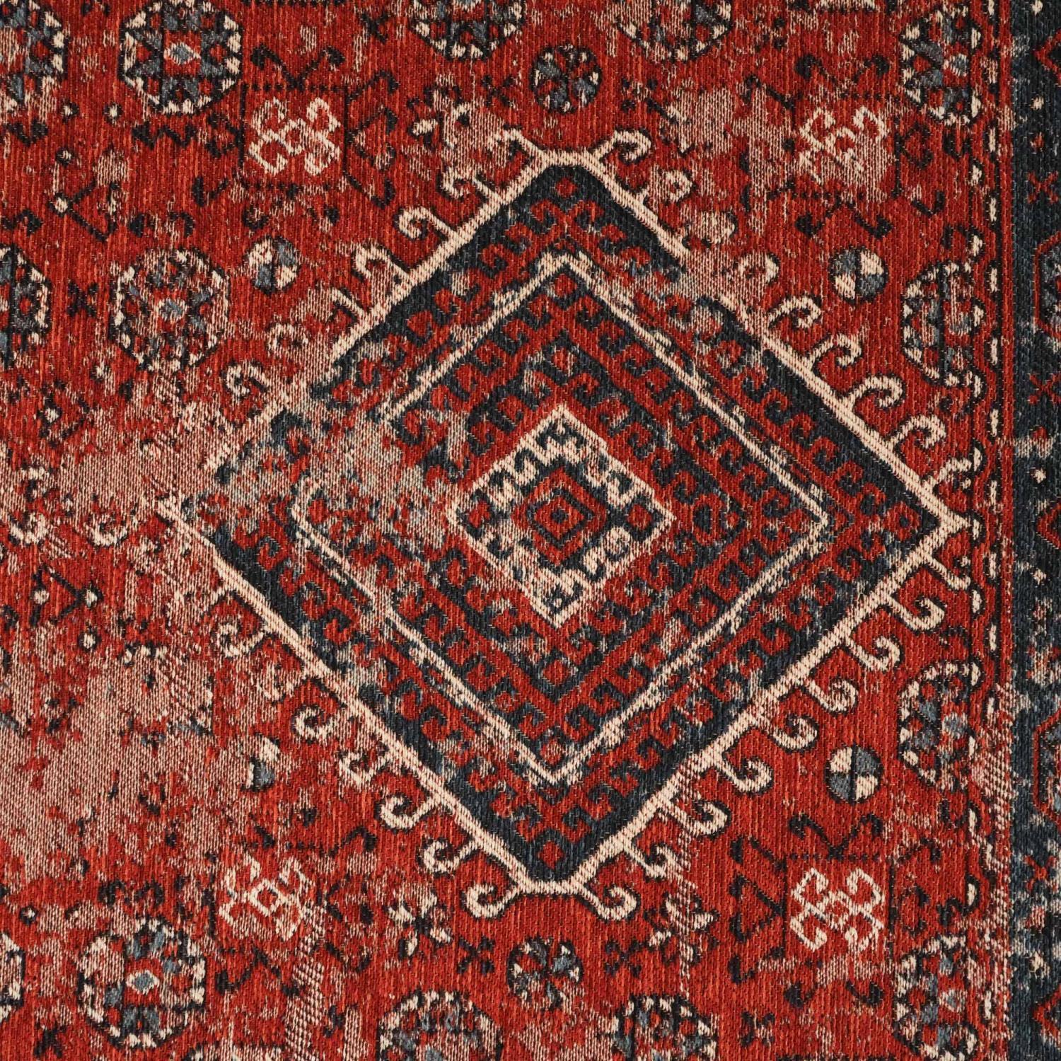 Amber Machine Woven Vintage Patterned Red Rug