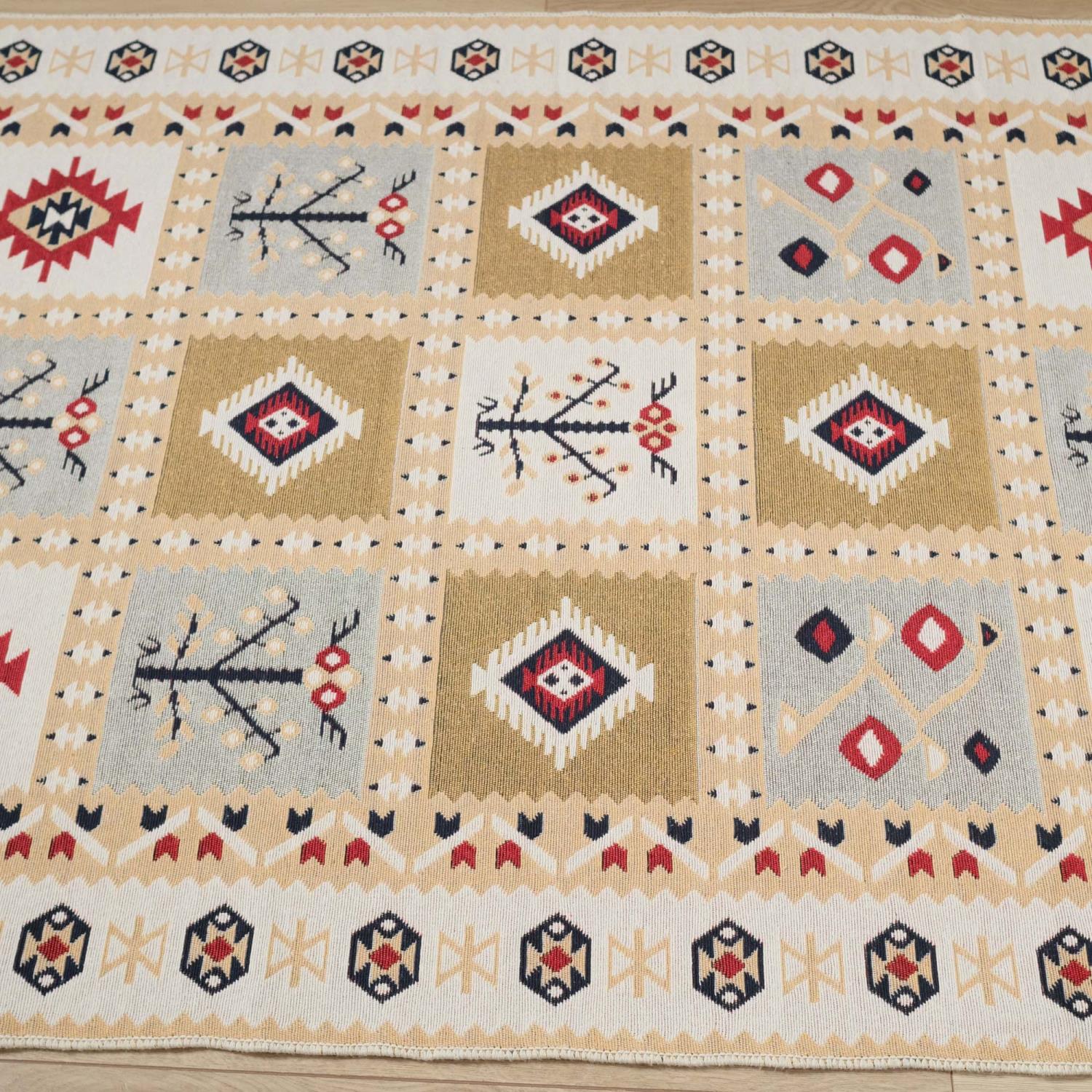 Kehribar Serisi Makine Dokuma Anadolu Desenli Kırmızı Kilim