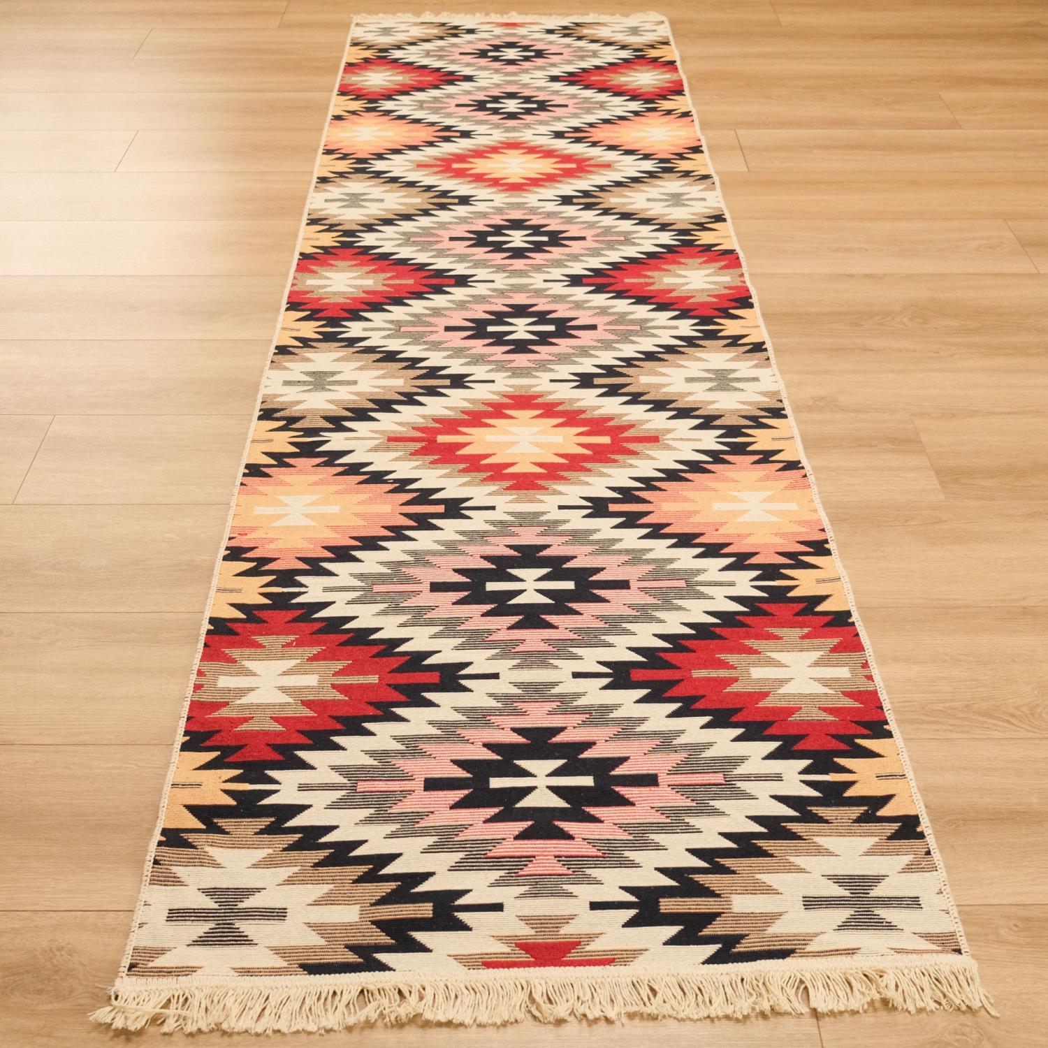 Amber Series Machine Woven Anatolian Patterned Colorful Cotton Rug