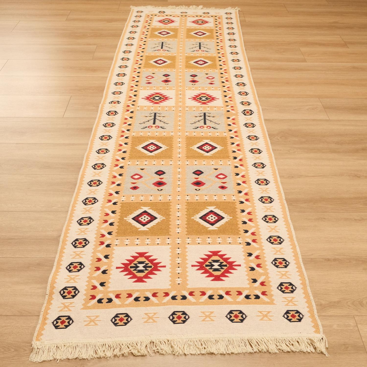 Kehribar Serisi Makine Dokuma Anadolu Desenli Kırmızı Kilim