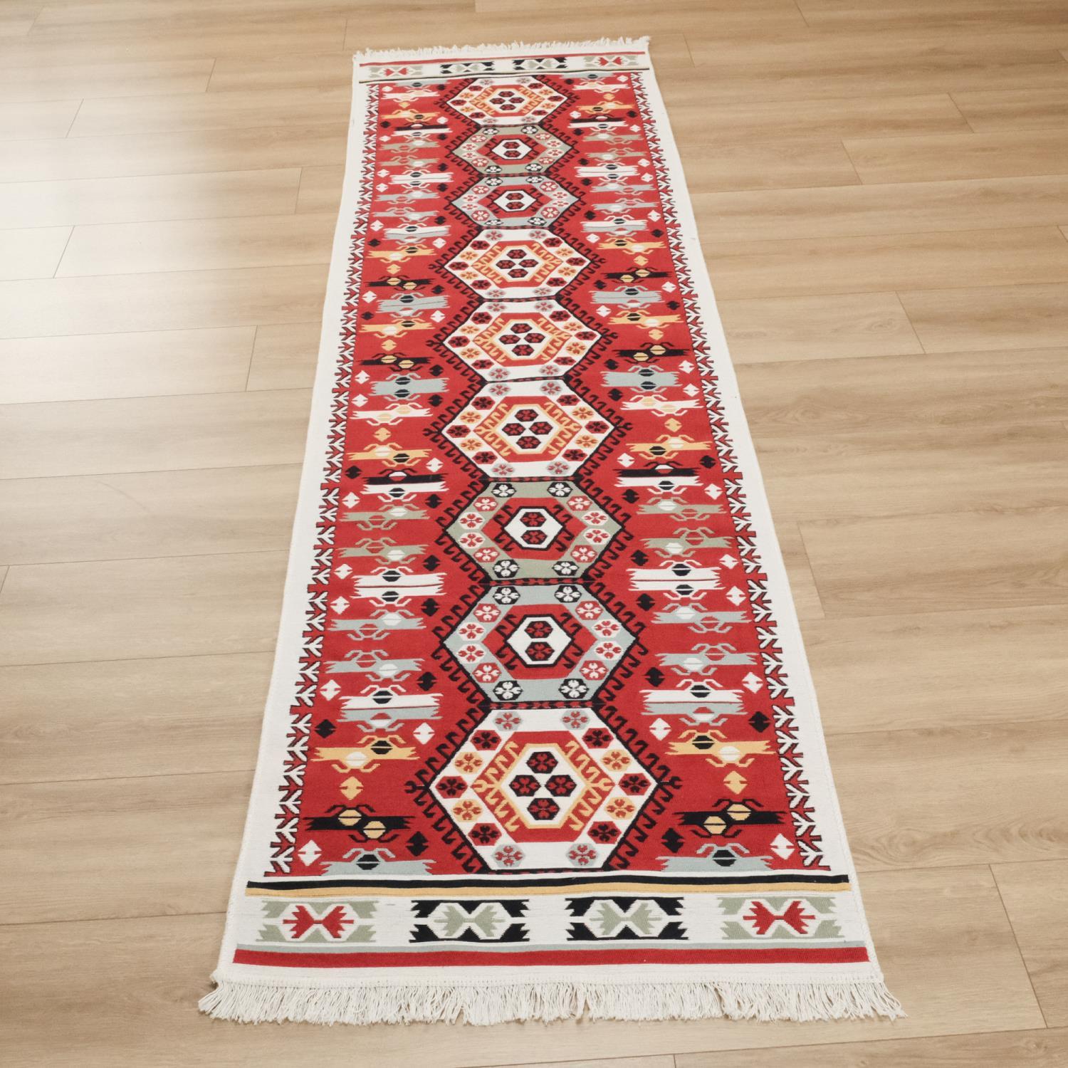 Kehribar Serisi Makine Dokuma Etnik Tasarımlı Rengarenk Kilim