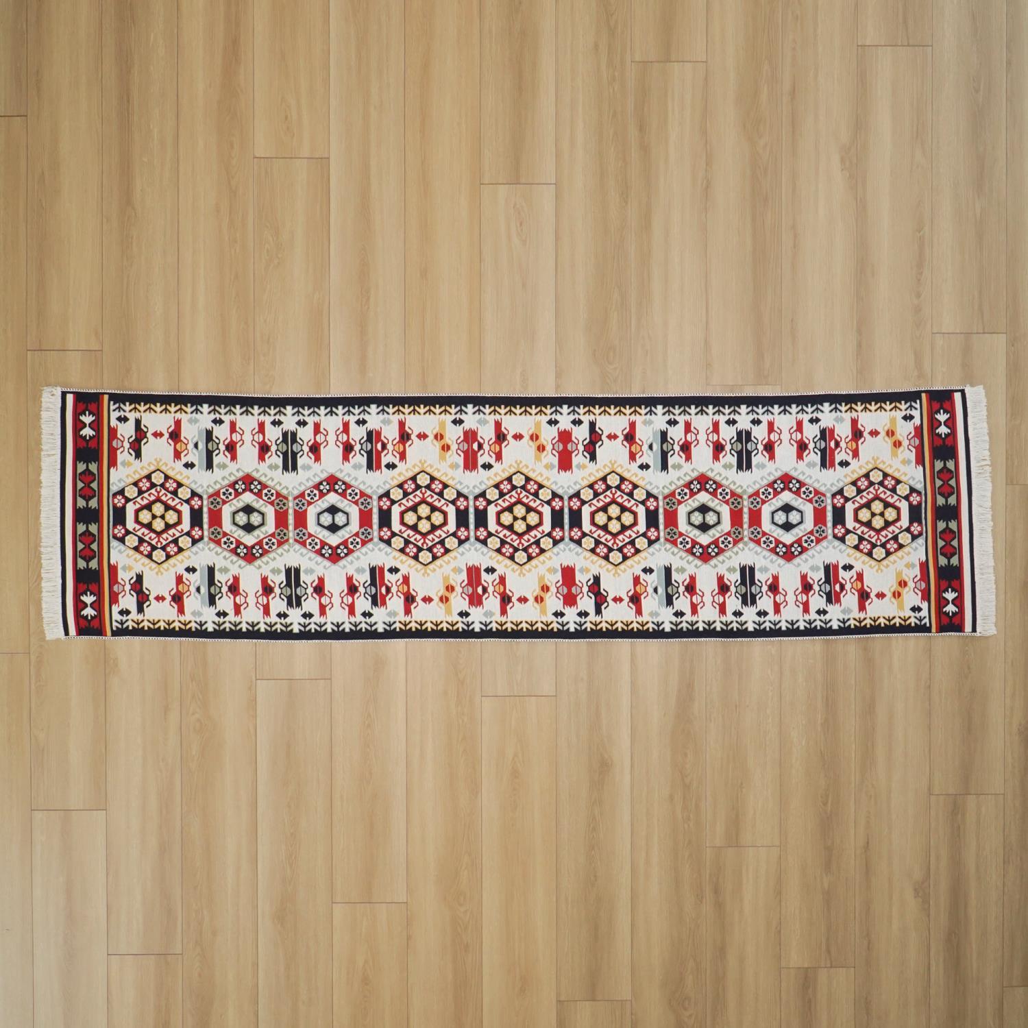 Kehribar Serisi Makine Dokuma Etnik Tasarımlı Rengarenk Kilim