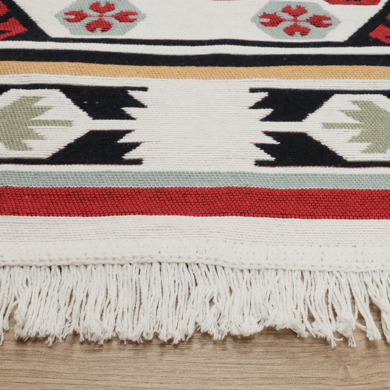 Kehribar Serisi Makine Dokuma Etnik Tasarımlı Rengarenk Kilim