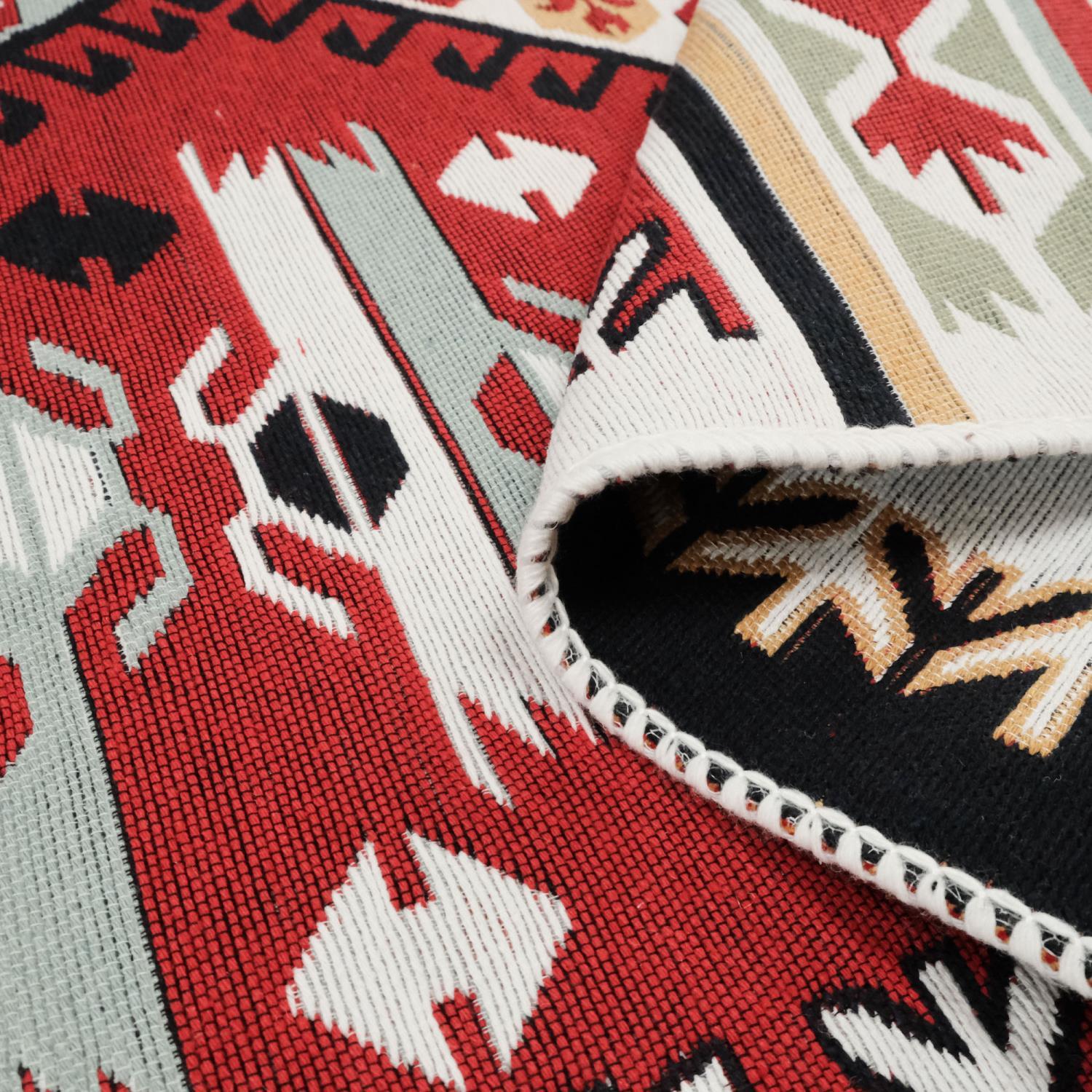 Kehribar Serisi Makine Dokuma Etnik Tasarımlı Rengarenk Kilim