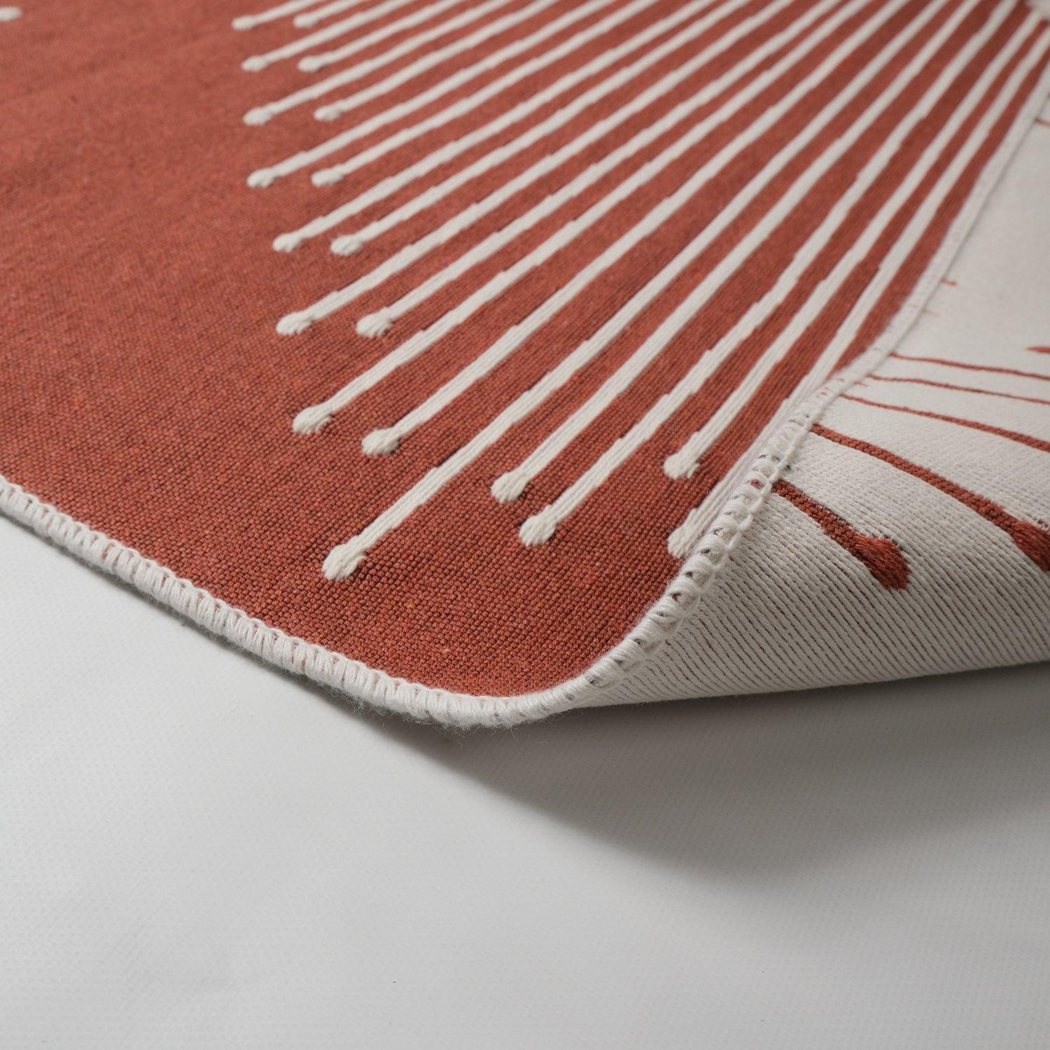 Kehribar Serisi Makine Dokuma Geometrik Desenli Terra Kilim