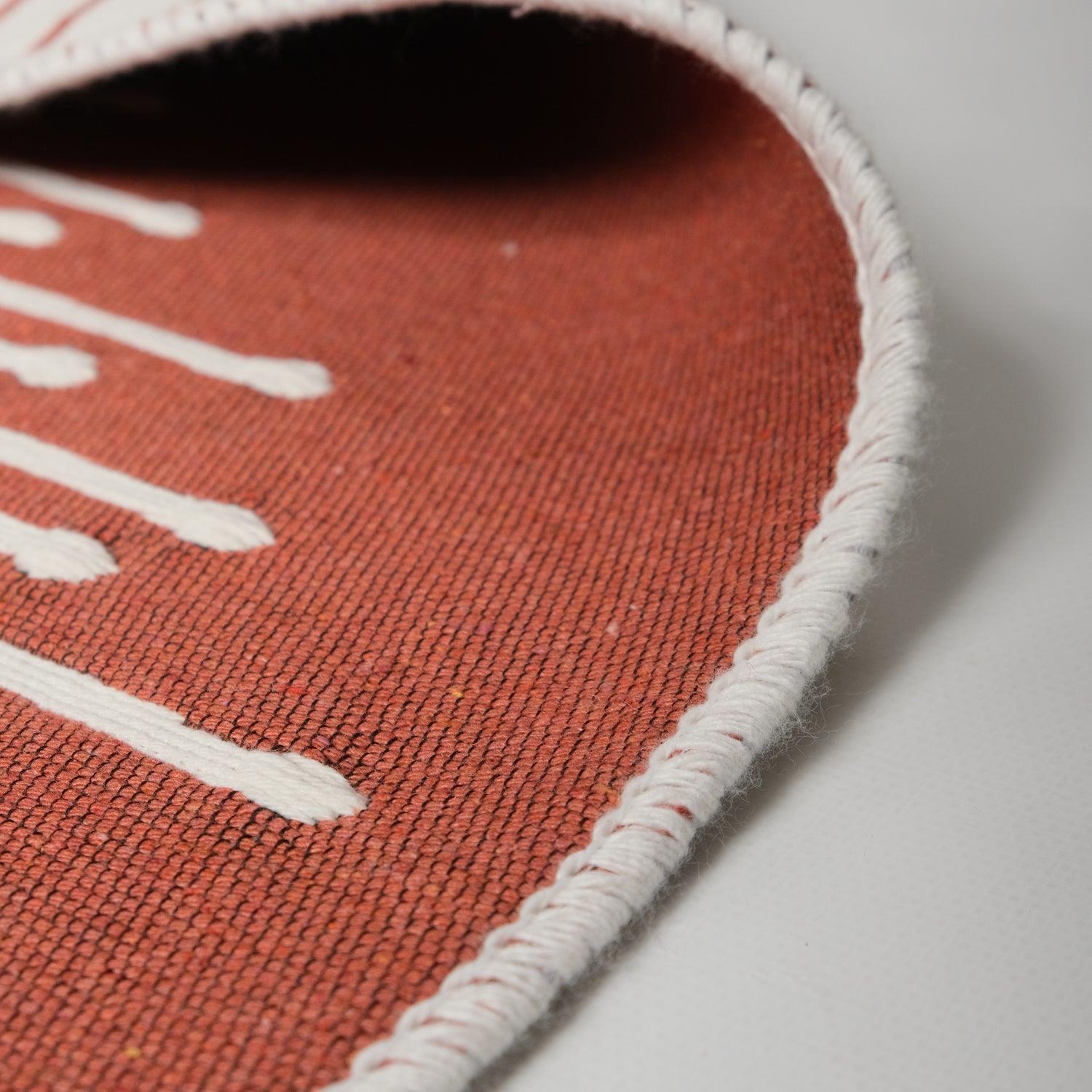 Kehribar Serisi Makine Dokuma Geometrik Desenli Terra Kilim