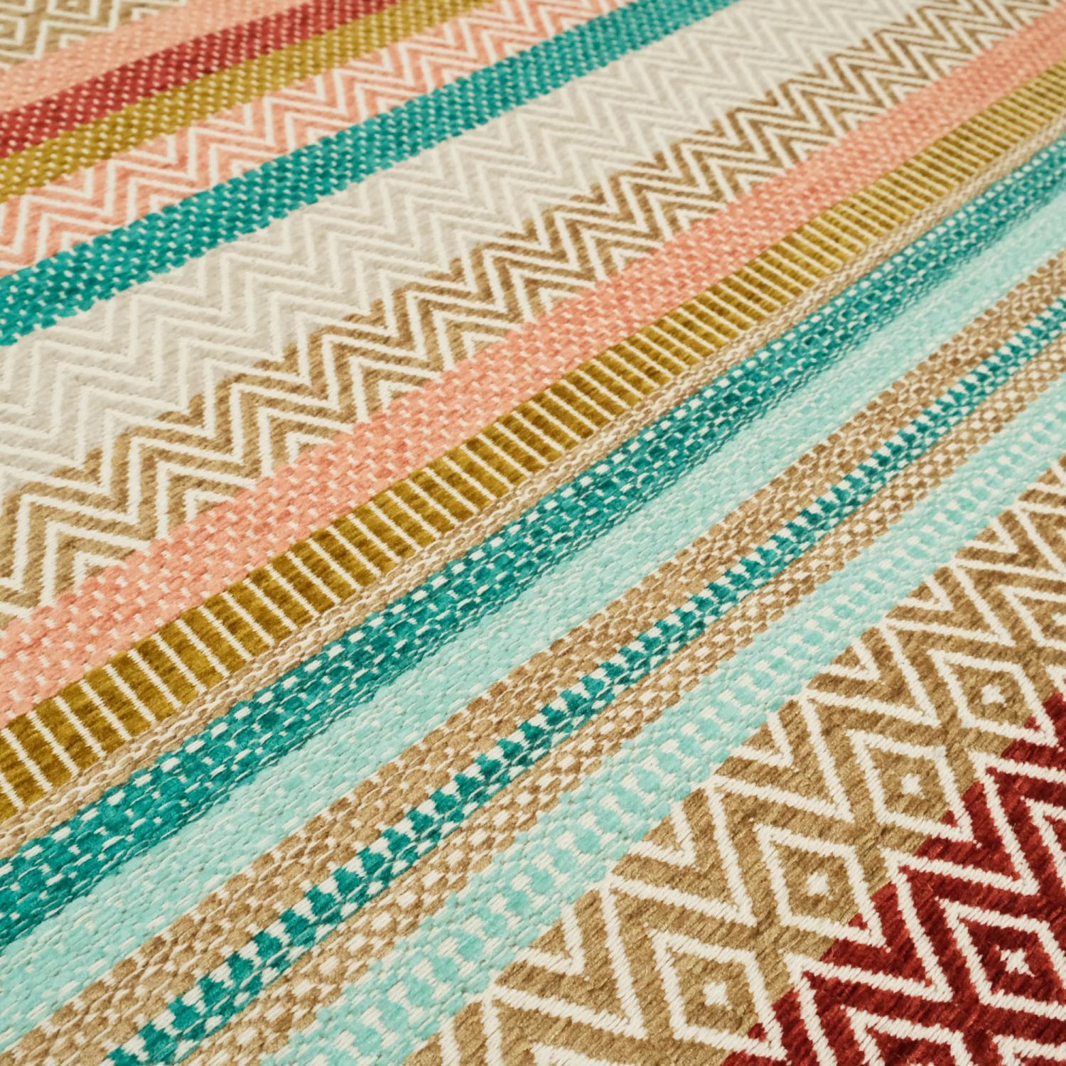 Aztec Series Colorful Line Patterned Machine Woven Rug