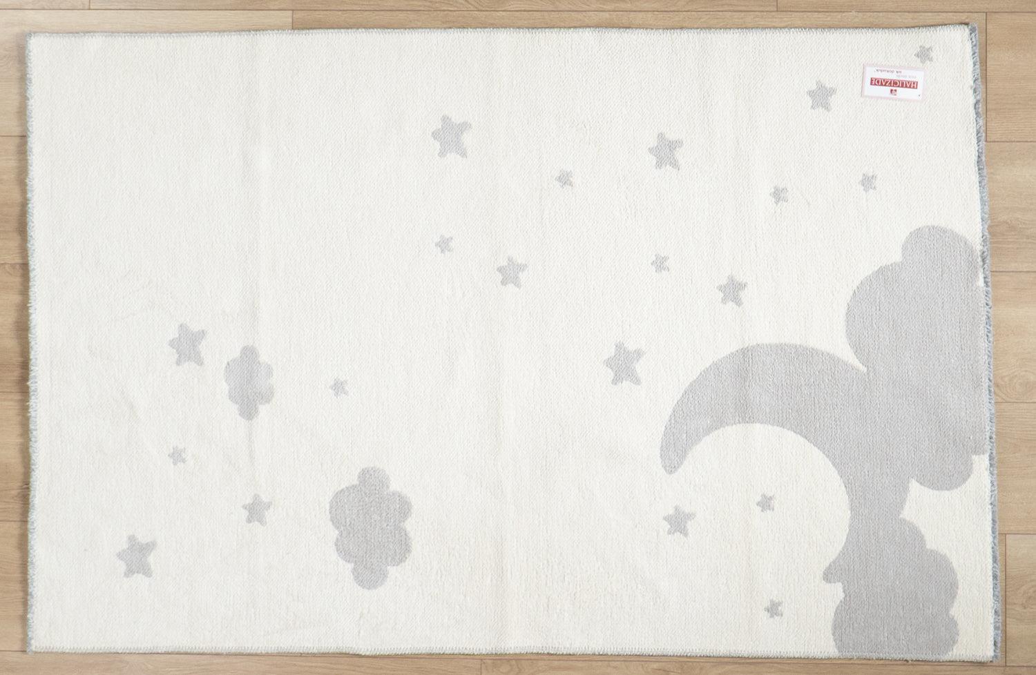 Eco Carpet Mia Cotton Abstract Patterned Baby / Kids Room Machine Woven Carpet