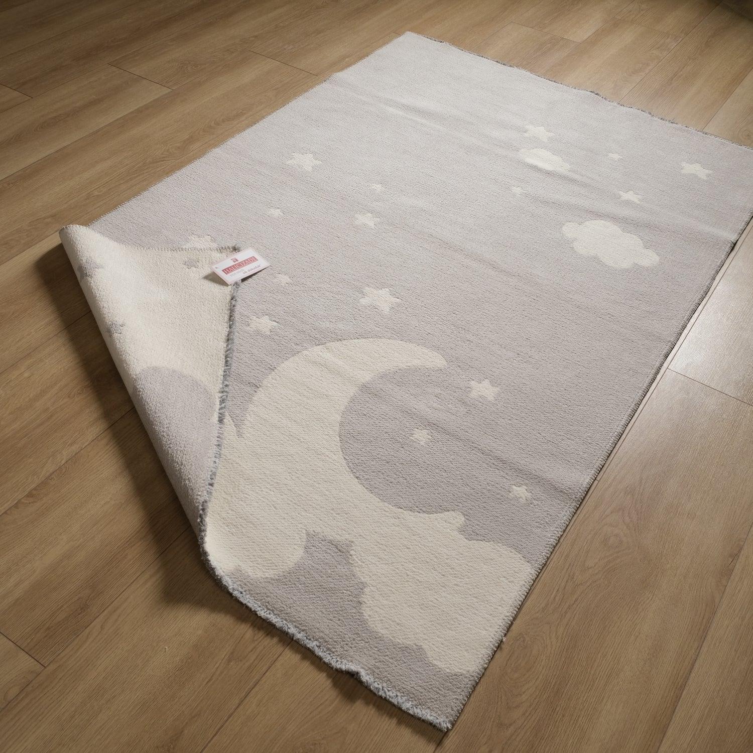 Eco Carpet Mia Cotton Abstract Patterned Baby / Kids Room Machine Woven Carpet