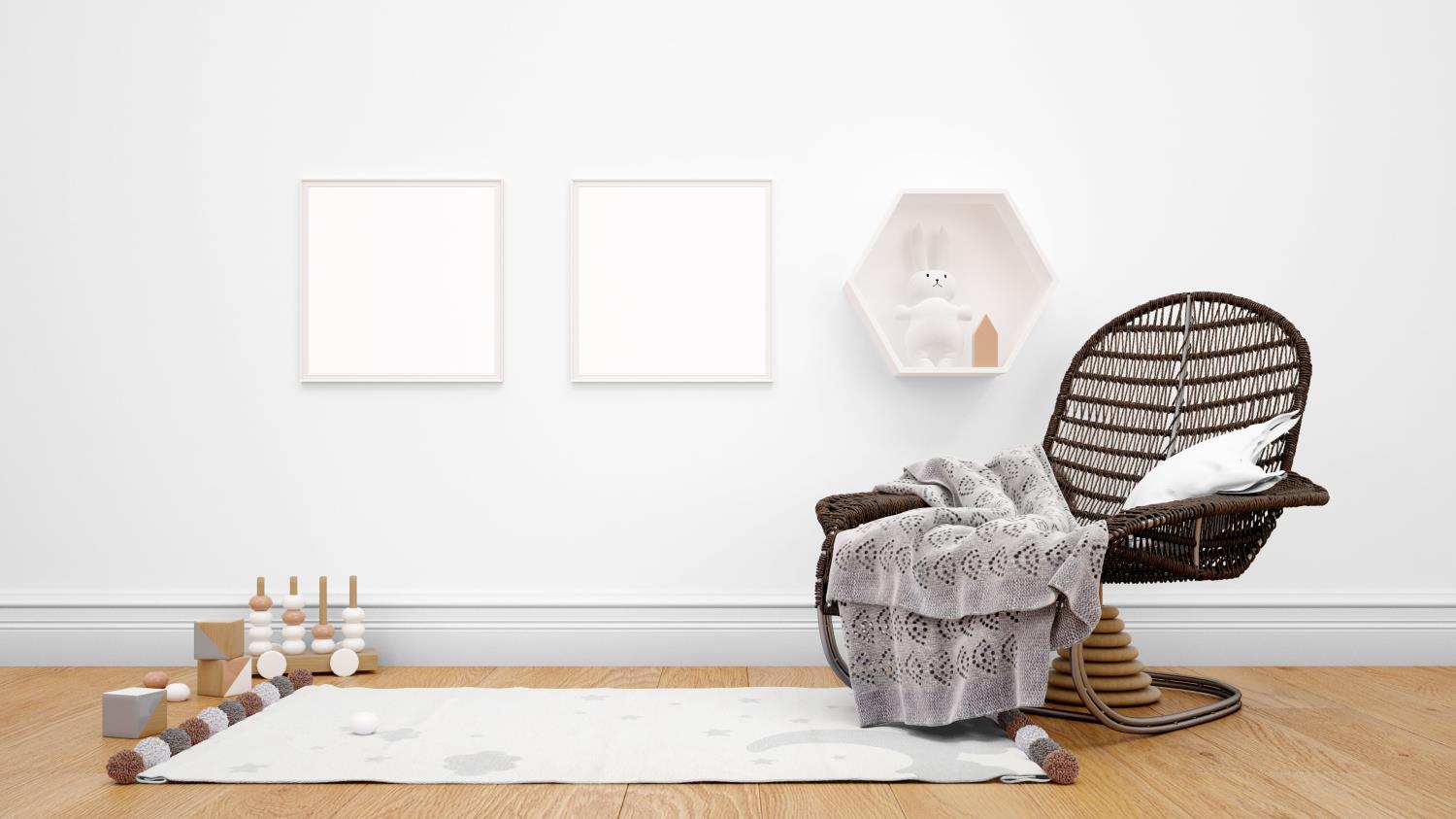 Eco Carpet Mia Cotton Abstract Patterned Baby / Kids Room Machine Woven Carpet