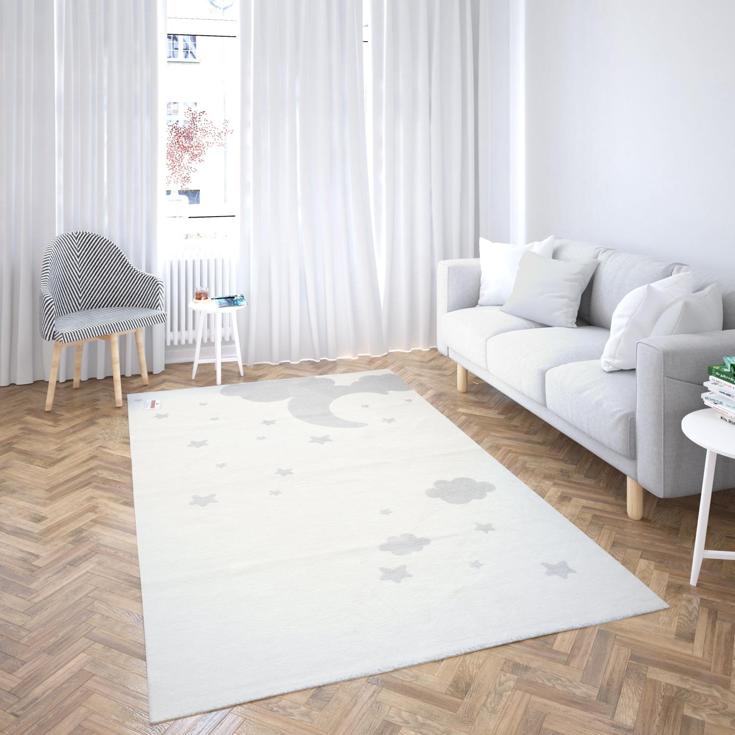 Eco Carpet Mia Cotton Abstract Patterned Baby / Kids Room Machine Woven Carpet