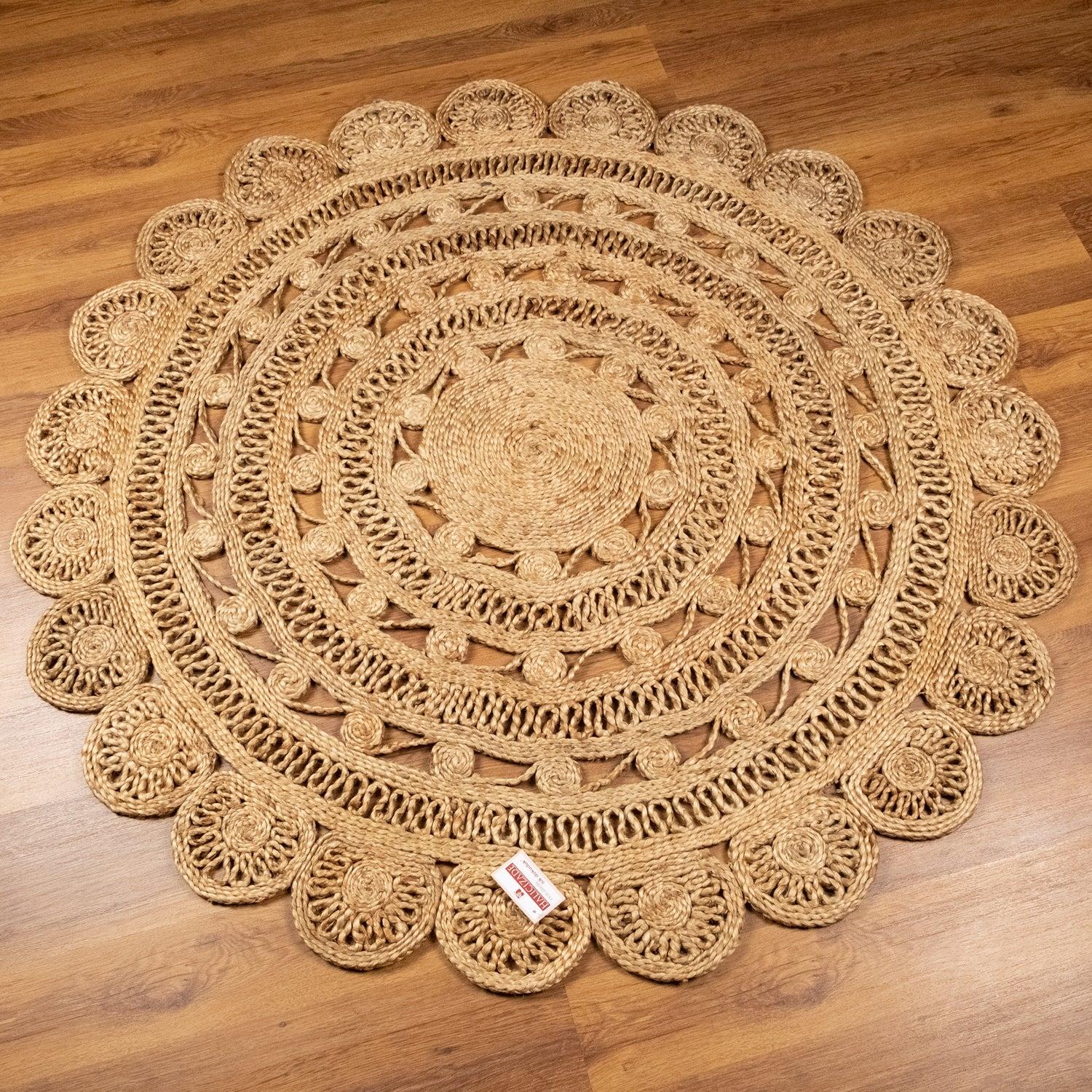 Solo Series Jute Geometric Patterned Hand-Woven Carpet