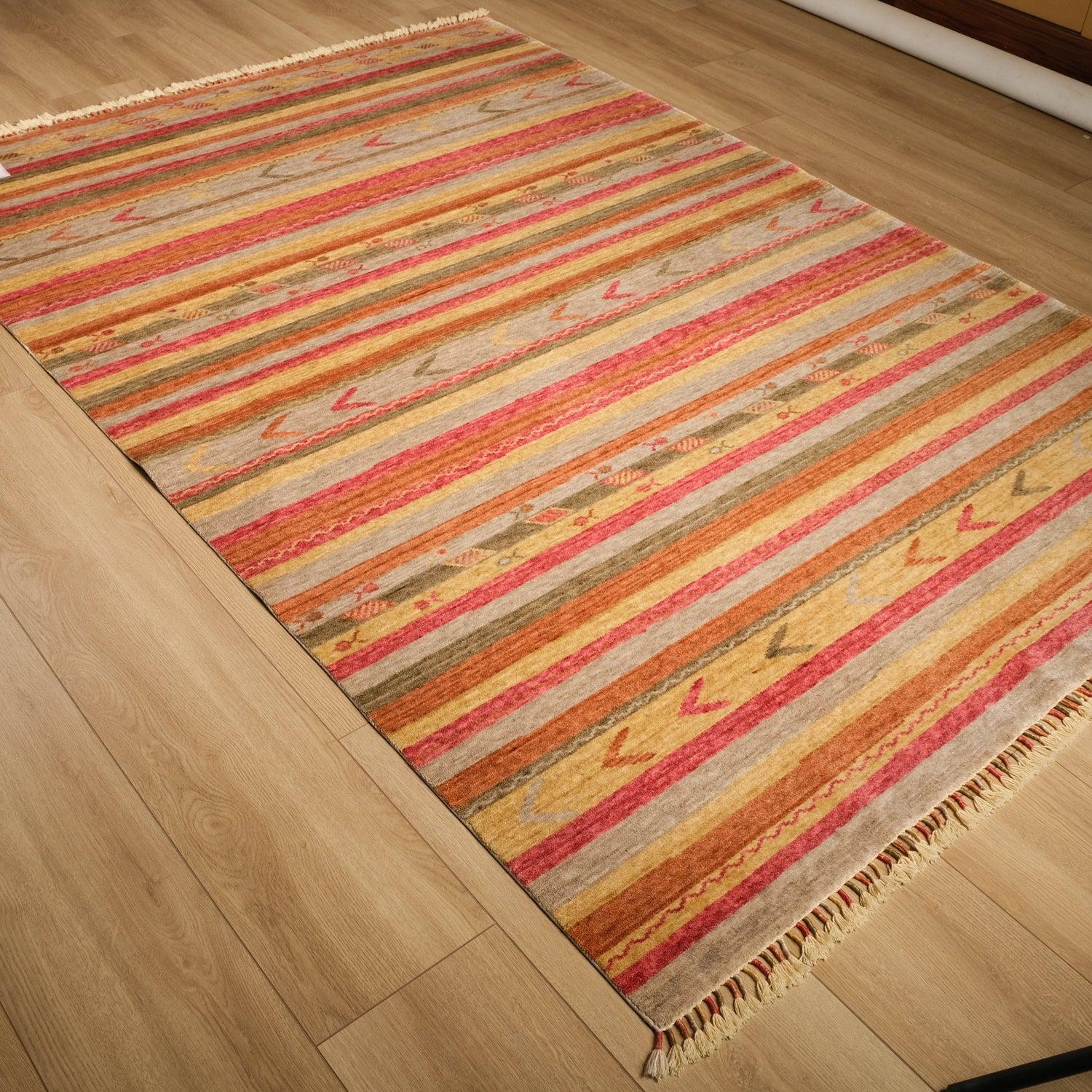 Zara Series Line Patterned Machine Woven Carpet