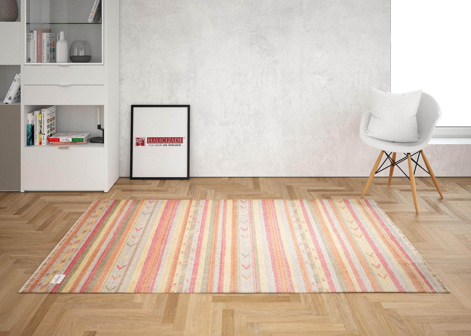 Zara Series Line Patterned Machine Woven Carpet