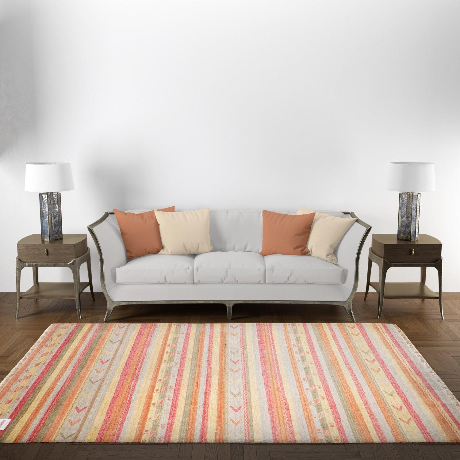 Zara Series Line Patterned Machine Woven Carpet