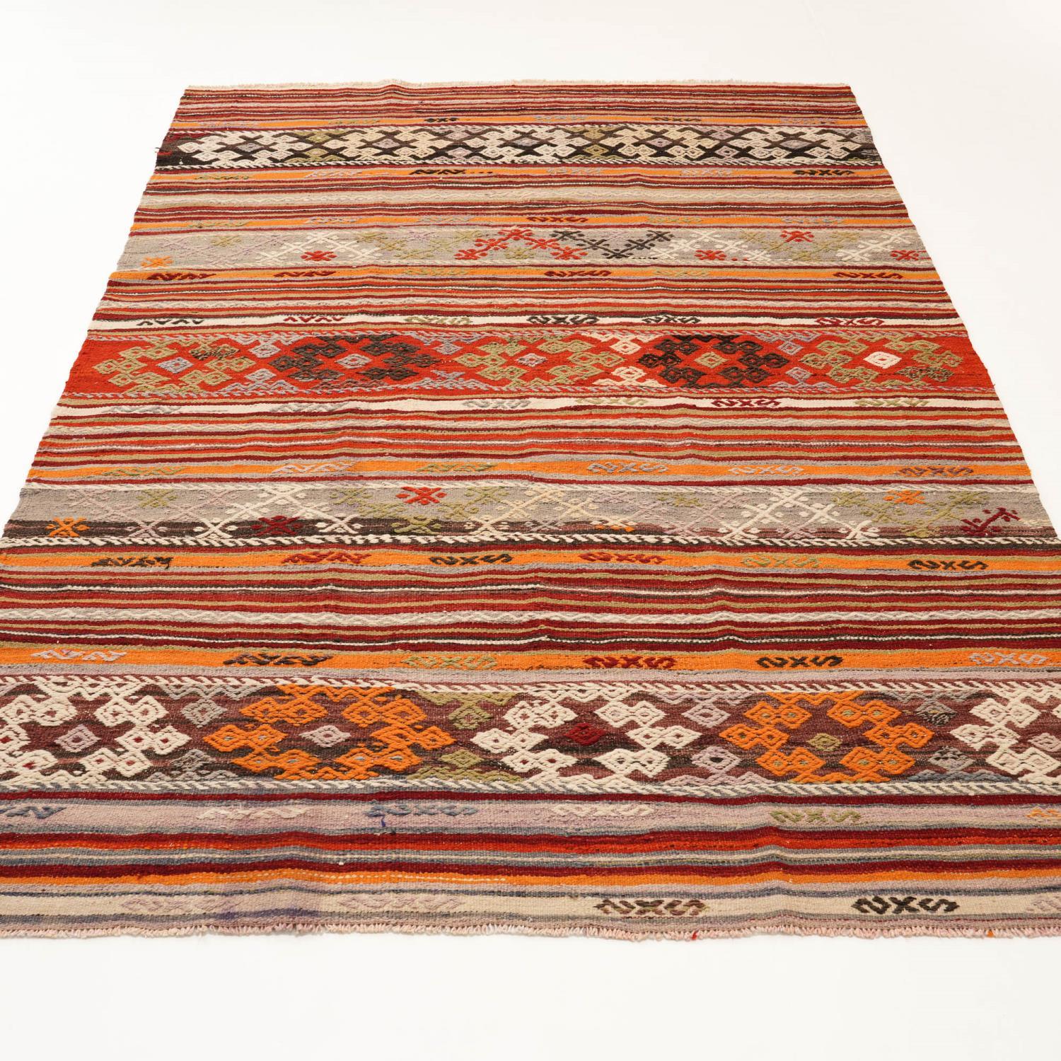 El Dokuma Anadolu Desenli Sandık Eskisi Rengarenk Yün Cicim Kilim