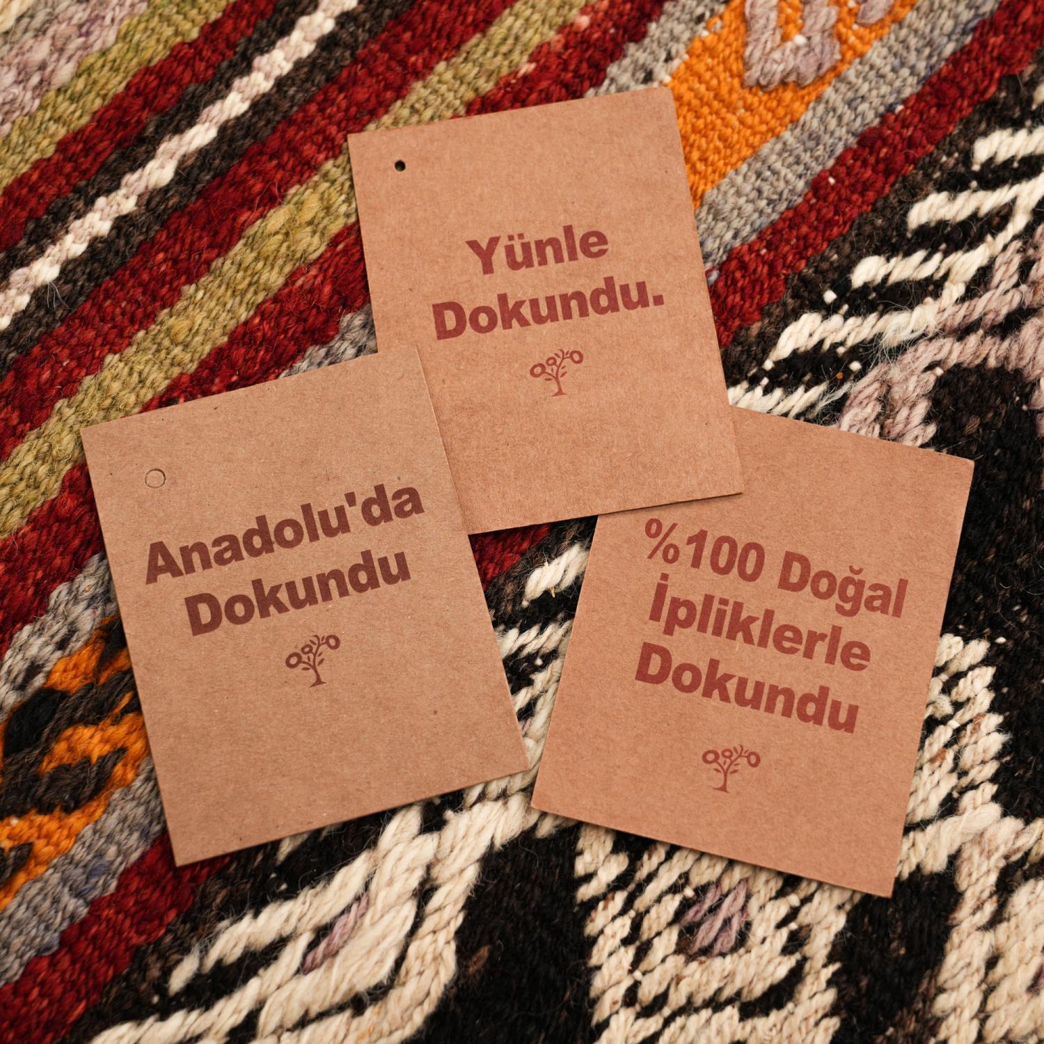 El Dokuma Anadolu Desenli Sandık Eskisi Rengarenk Yün Cicim Kilim