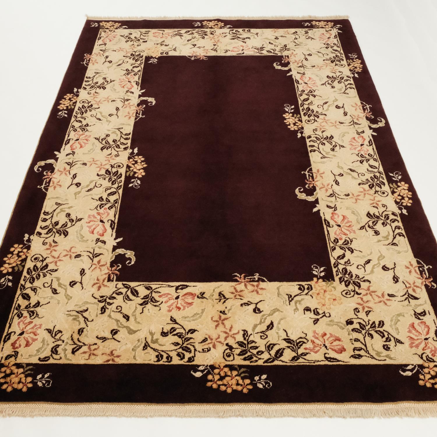 Harem Series Handwoven Modern Uşak Patterned Burgundy Rug