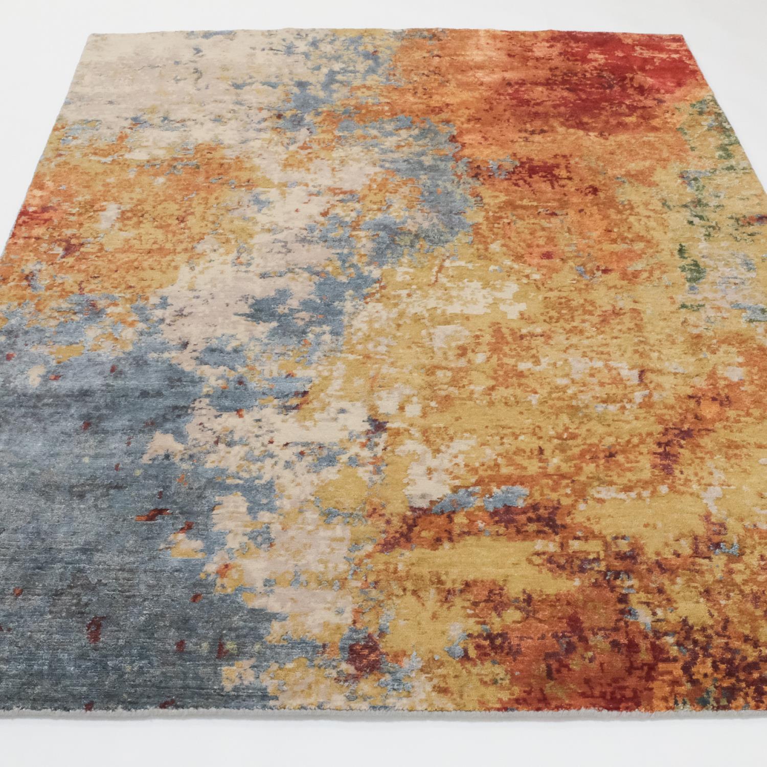 Maison Serisi Soyut Desenli El Dokuma Yün Viskon iplikli Modern Halı