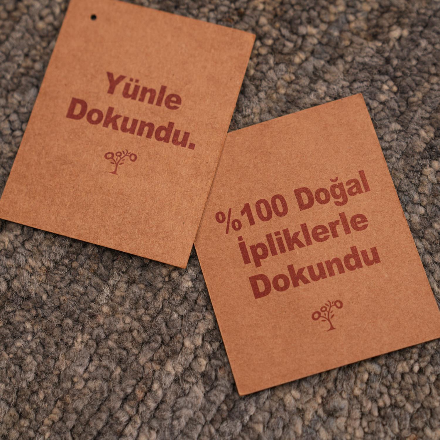 Retro Serisi El Dokuma Vintage Desenli Gri Yün Halı