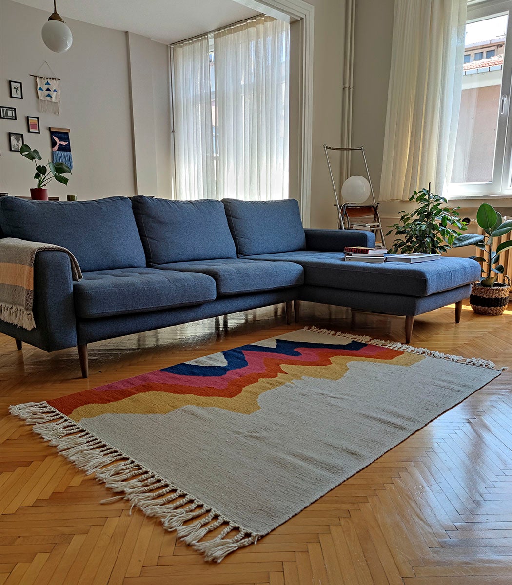 Terra Potta El Dokuması Kilim Orta Boy