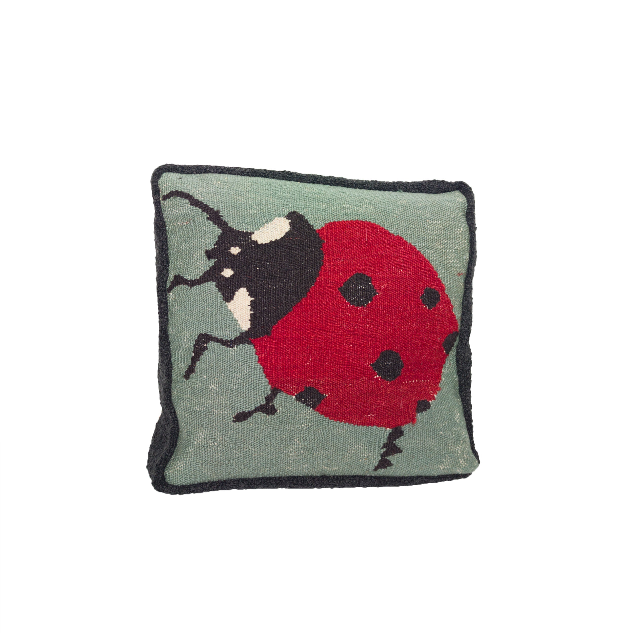 Studio Potato Ladybug Hand-Woven Wool Throw Pillow