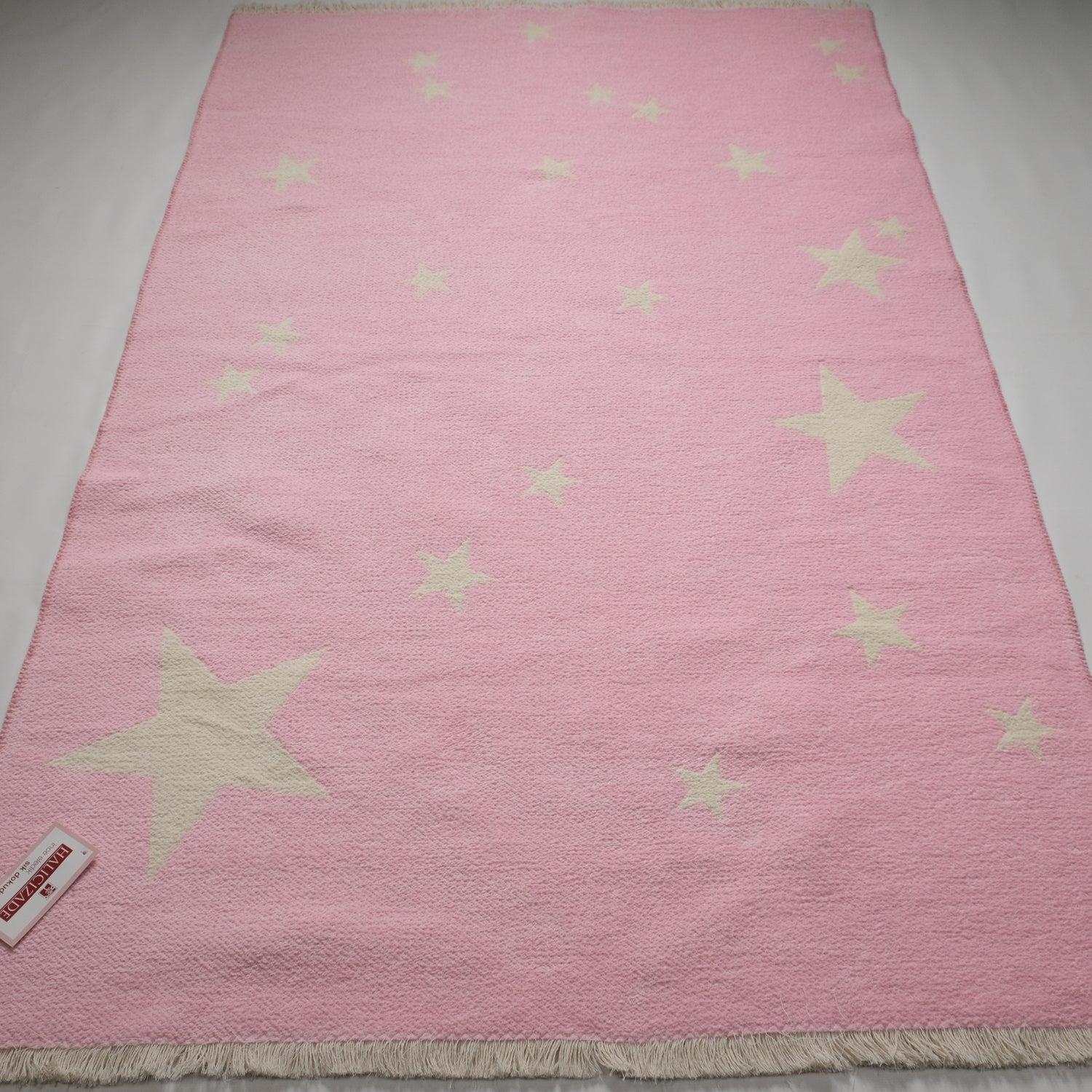 Eco Carpet Mia Cotton Plain Patterned Baby / Kids Room Machine Woven Carpet
