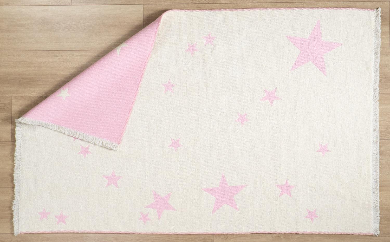 Eco Carpet Mia Cotton Plain Patterned Baby / Kids Room Machine Woven Carpet