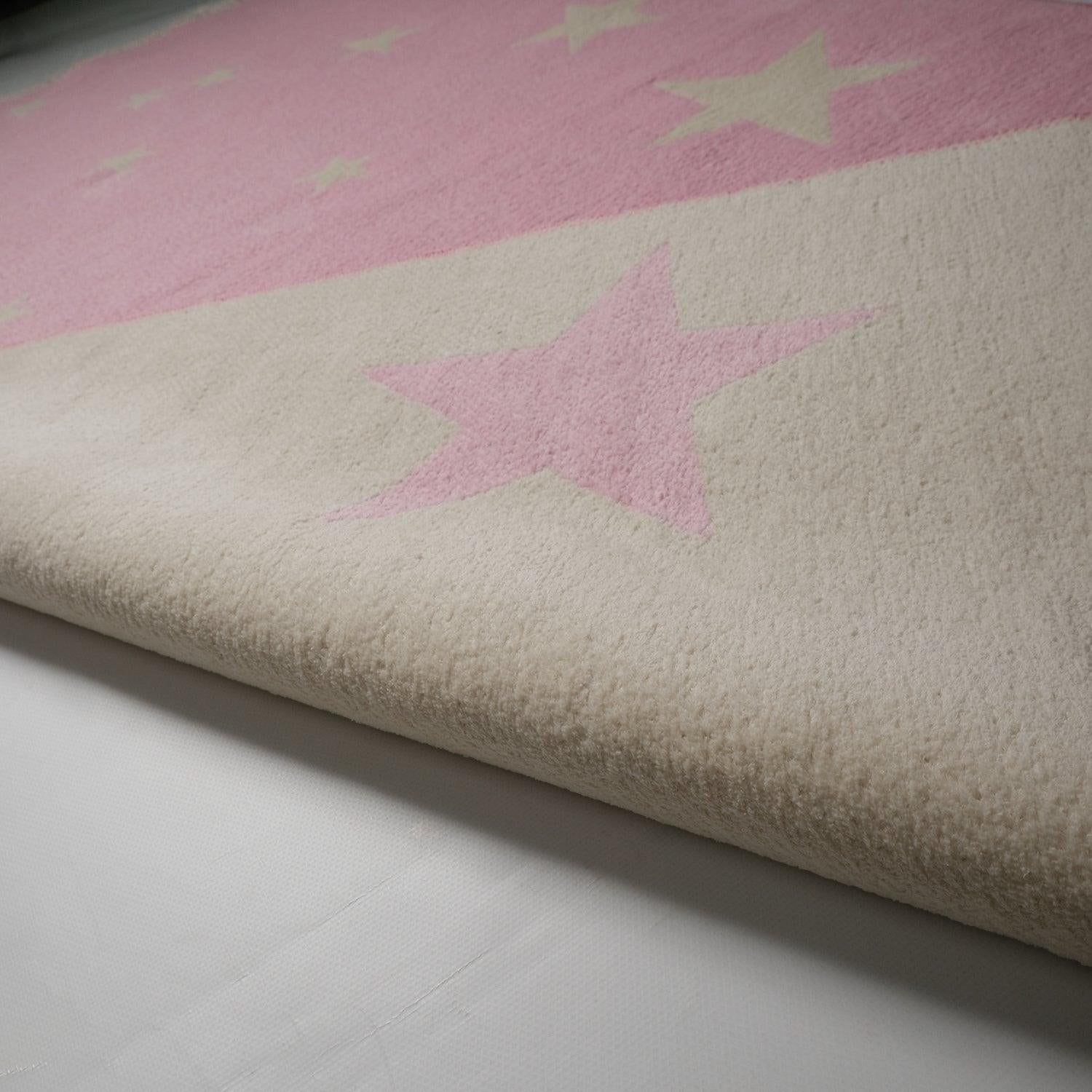 Eco Carpet Mia Cotton Plain Patterned Baby / Kids Room Machine Woven Carpet